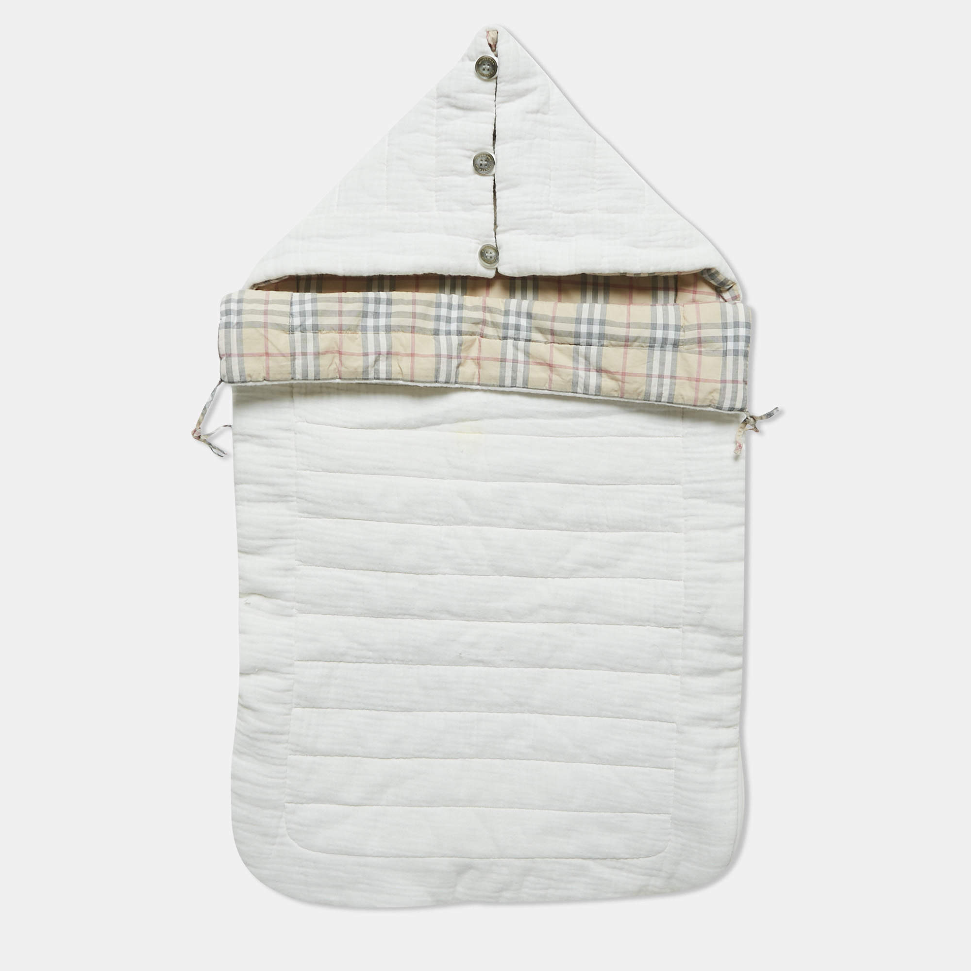 Burberry Children Iggy Checks Cotton Quilted Baby Nest 6-9 M