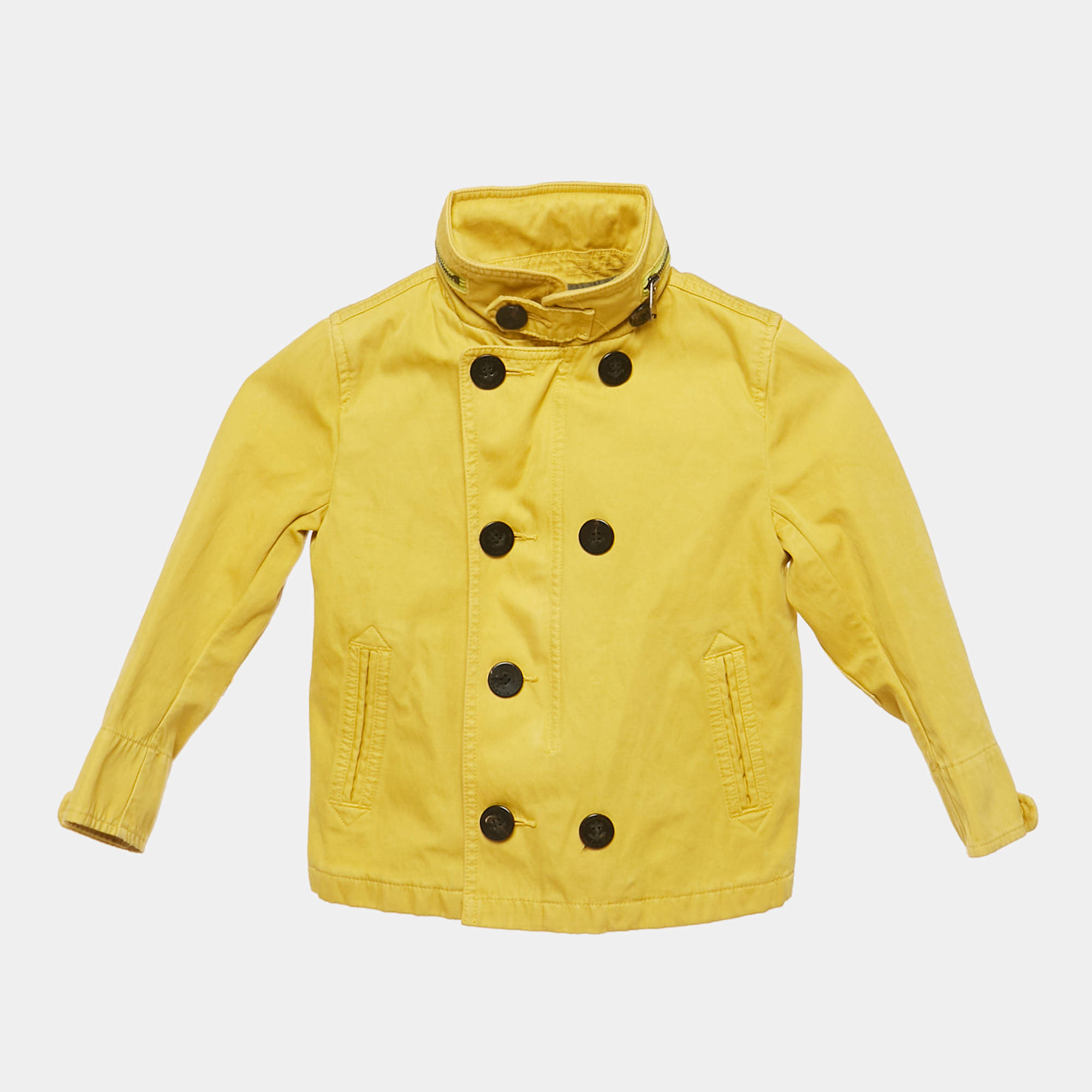 Burberry Children Yellow Cotton Button-Up Jacket 4 Yrs 