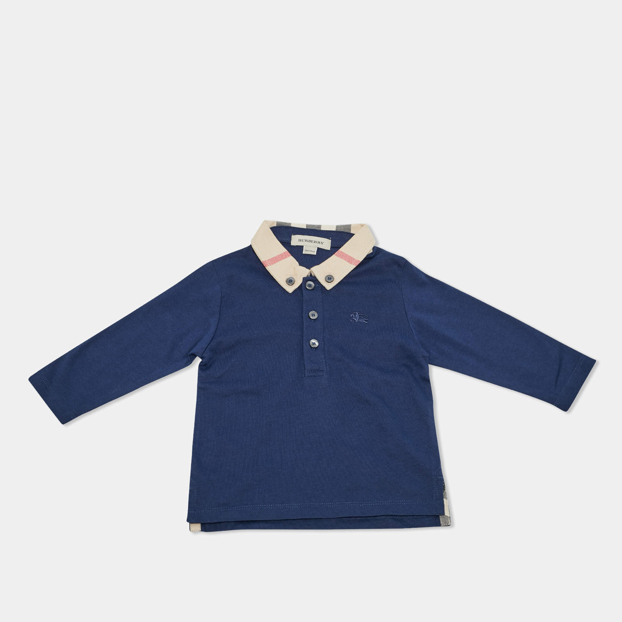 Pre Owned Burberry Children Blue Jersey T-Shirt 12M