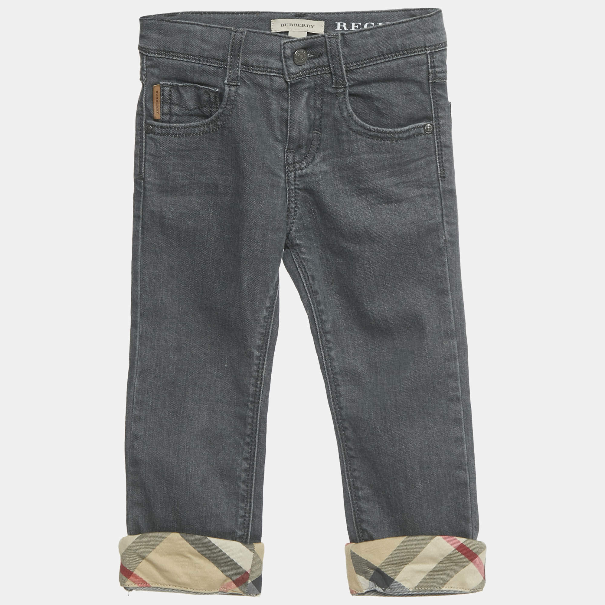 Pre Owned Burberry Kids Grey Denim Regular Fit Jeans 3 Yrs Waist 19"