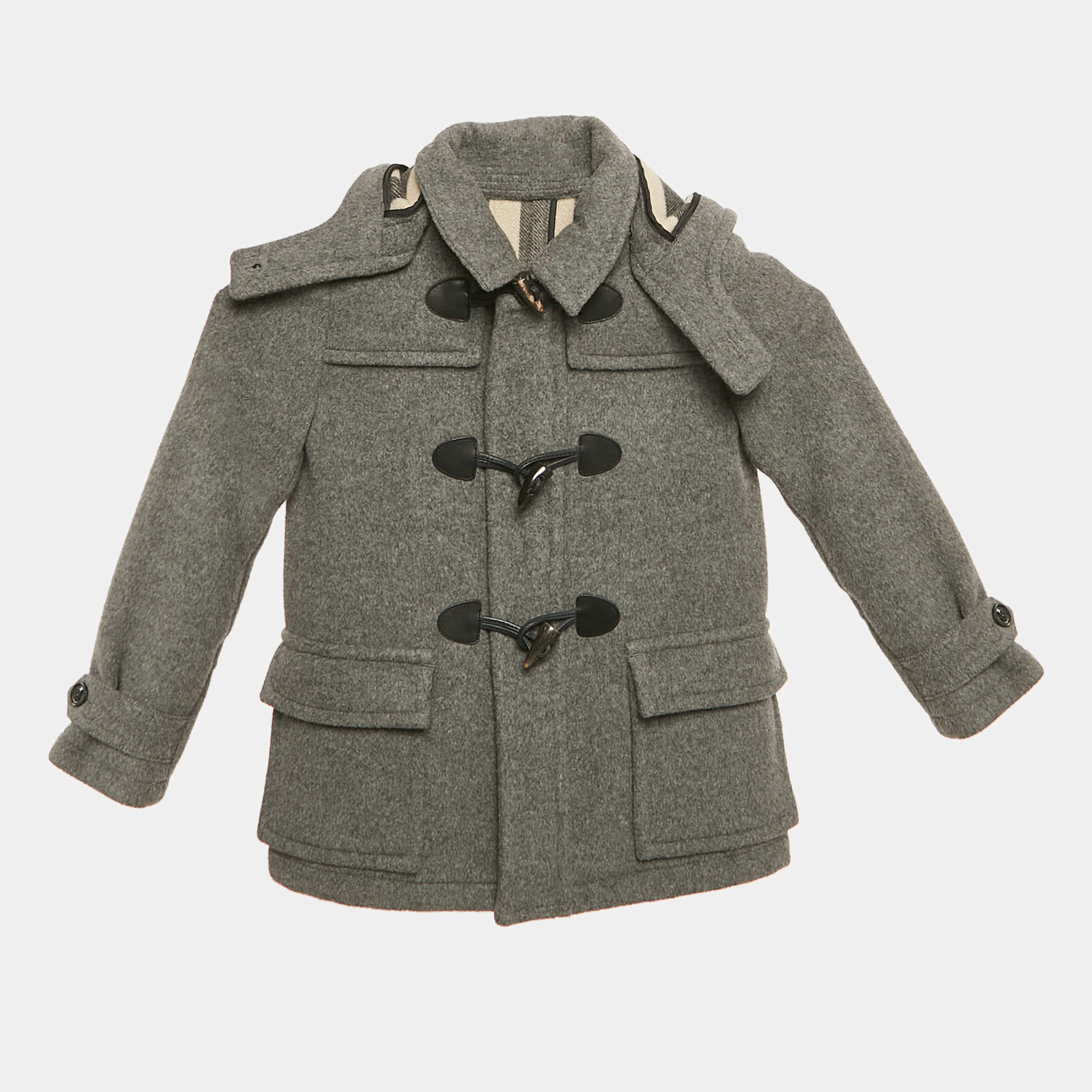 Burberry Children Wool Felt Hooded Duffle Coat 4 Yrs