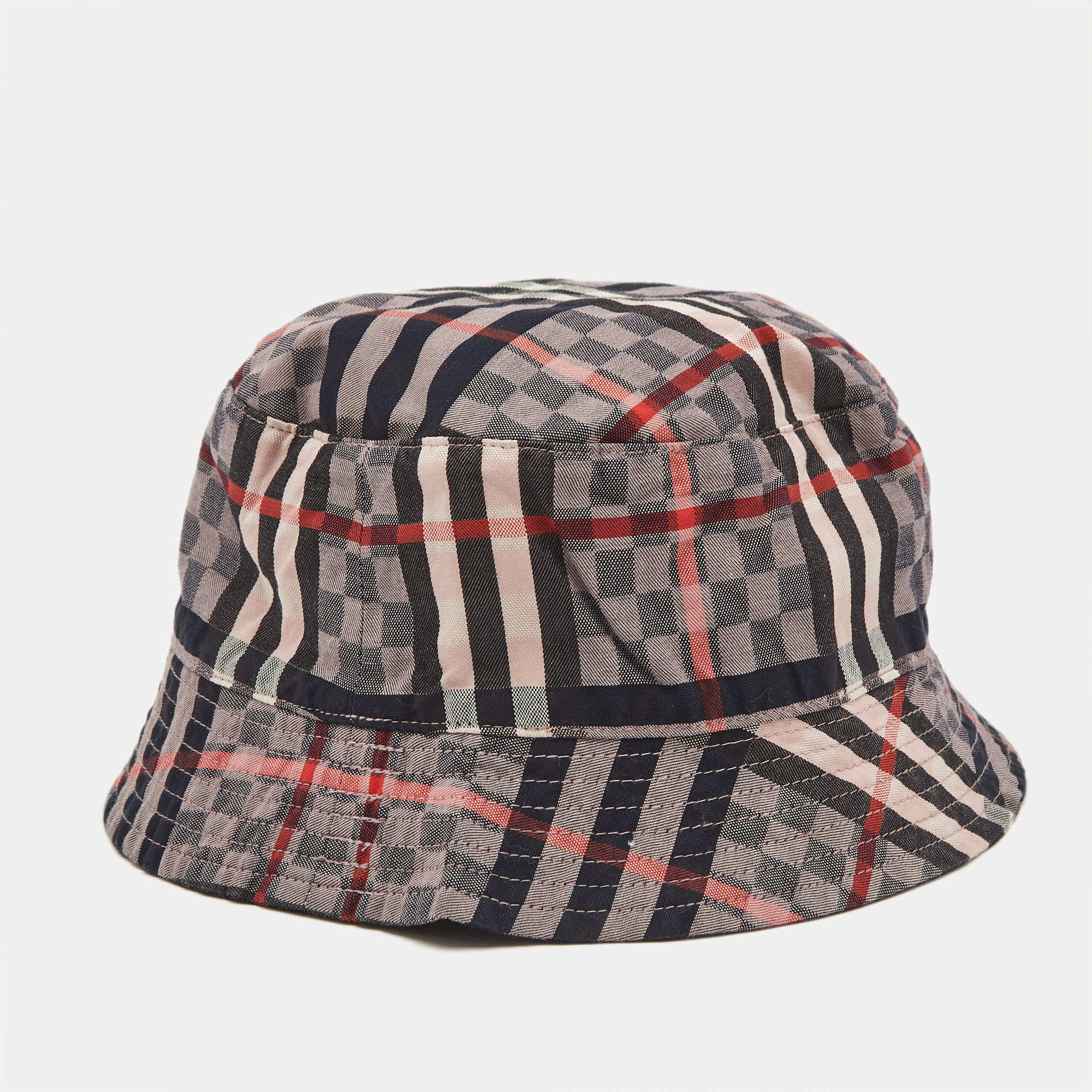 Pre Owned Burberry Kids Vintage Check Cotton Bucket Hat 1-3M