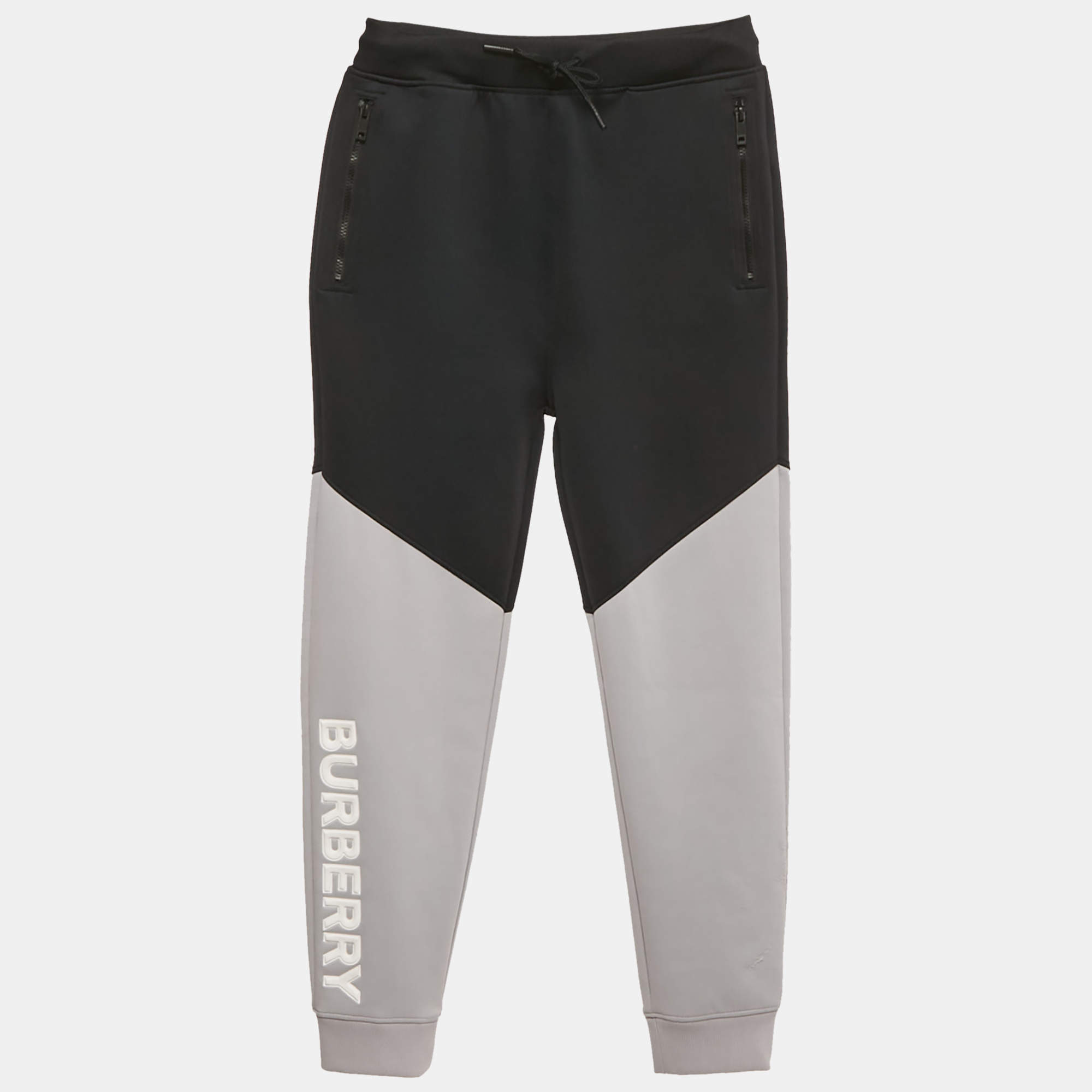 Pre Owned Burberry Grey/Black Jersey Joggers 12Yrs