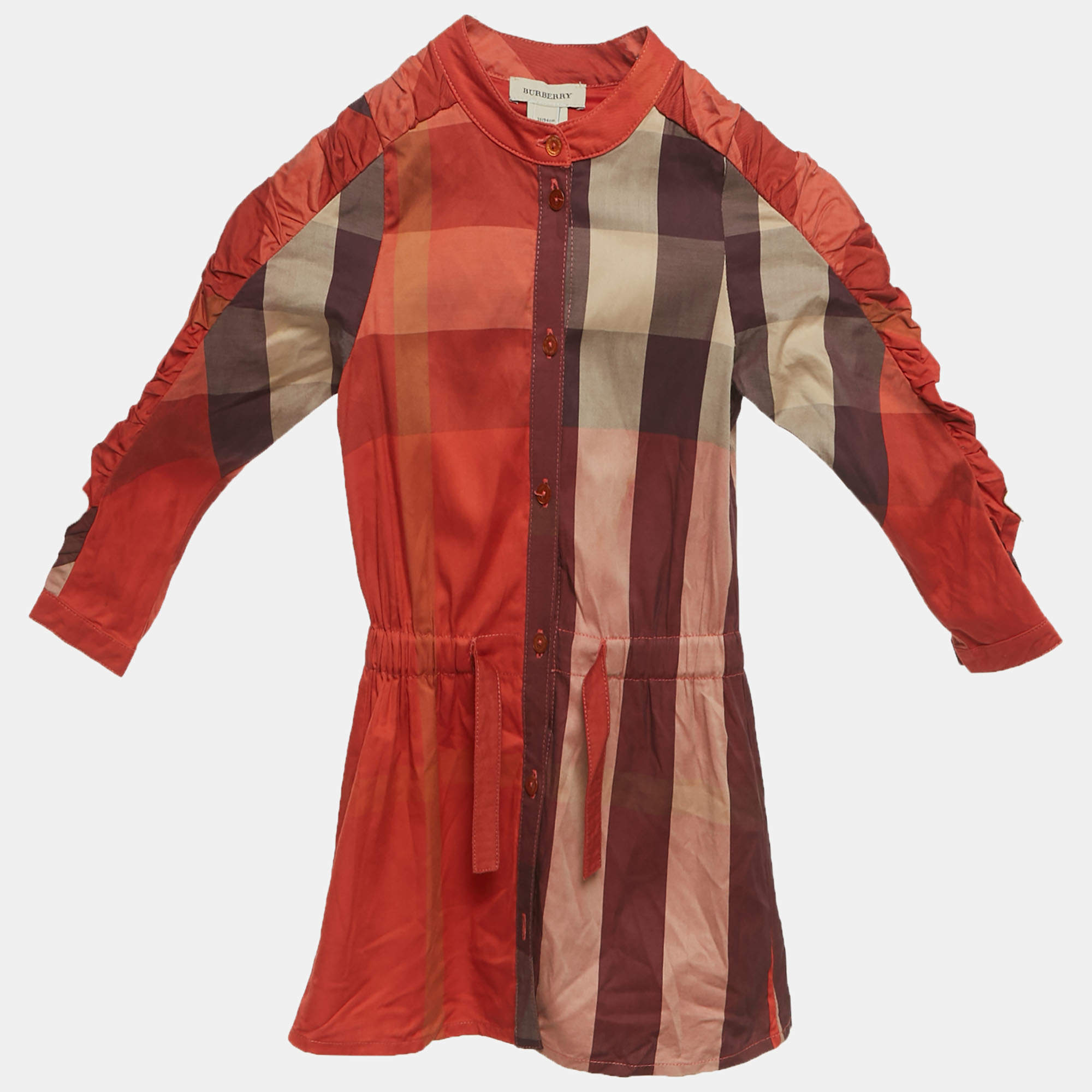 مملوكة مسبقًا Burberry Kid Red Checks Cotton Shirt 3Yrs