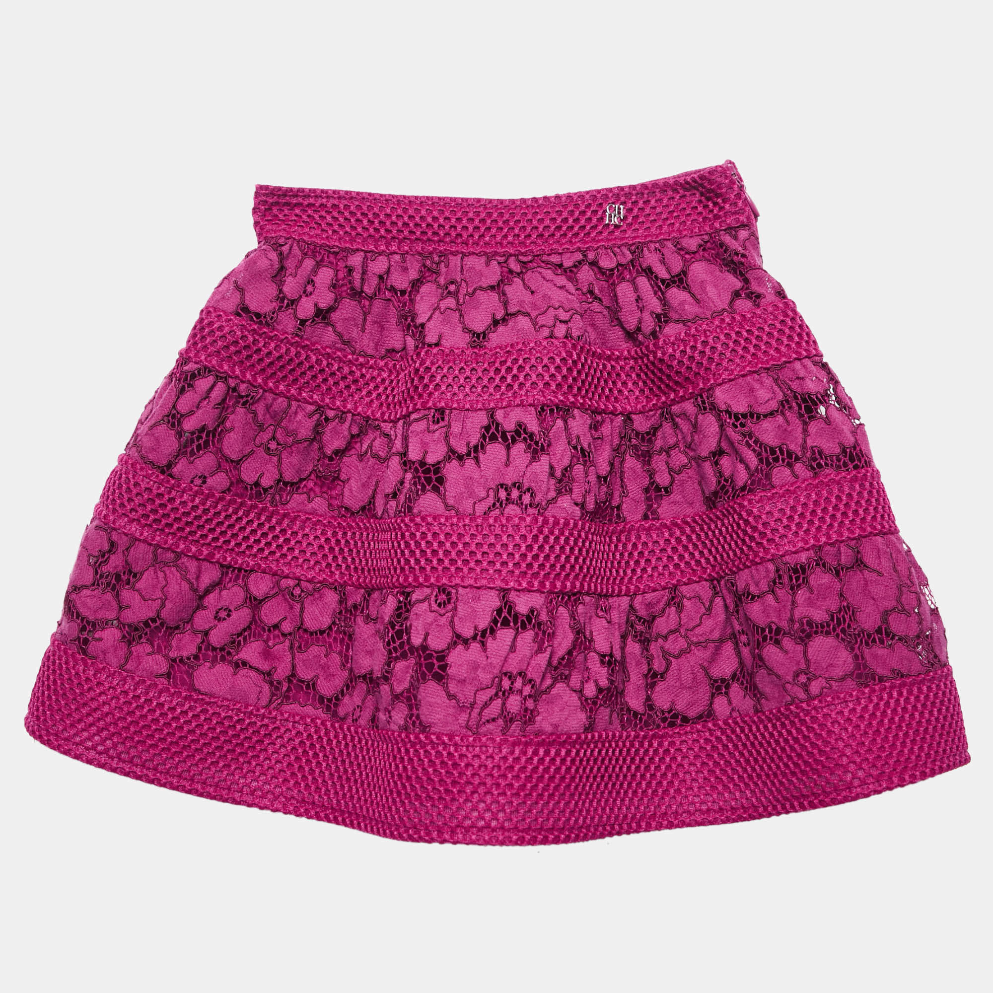 CH Carolina Herrera Kids Pink Floral Lace Mini Skirt 4 Yrs