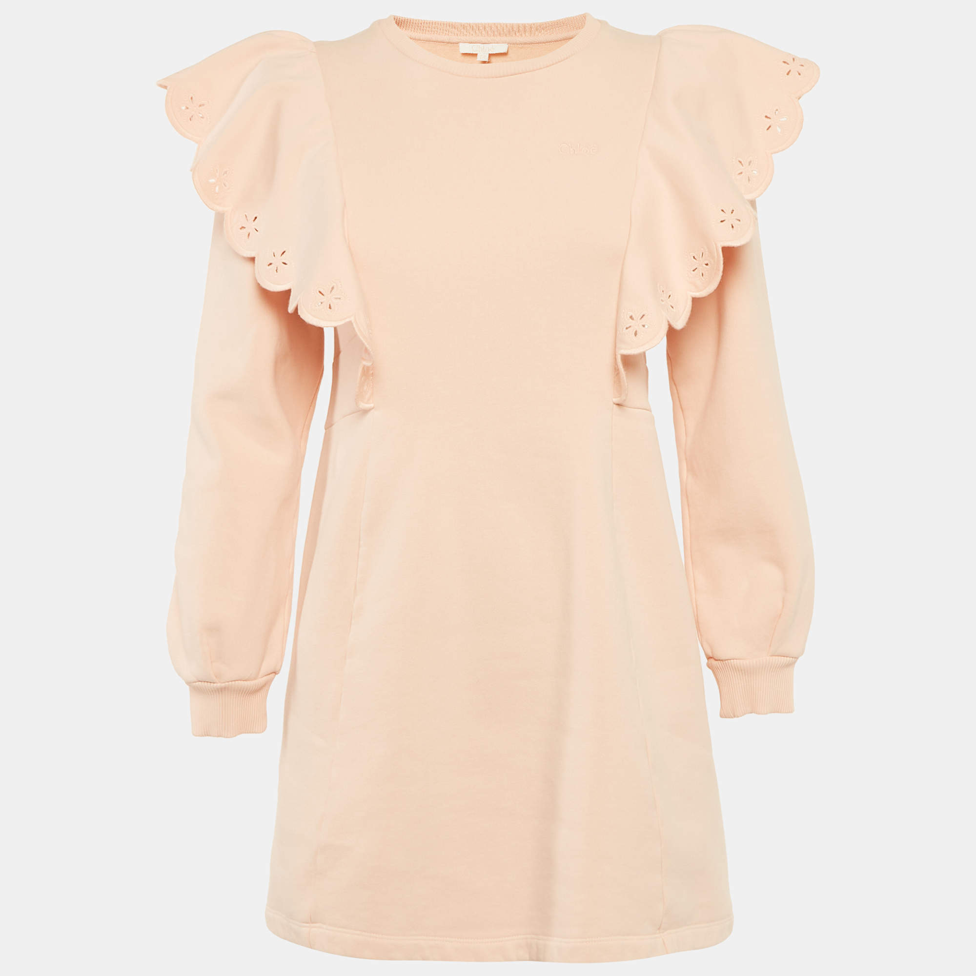 Pre Owned فستان كلوّي أطفال كتان وردي مُزخرف 14 سنة