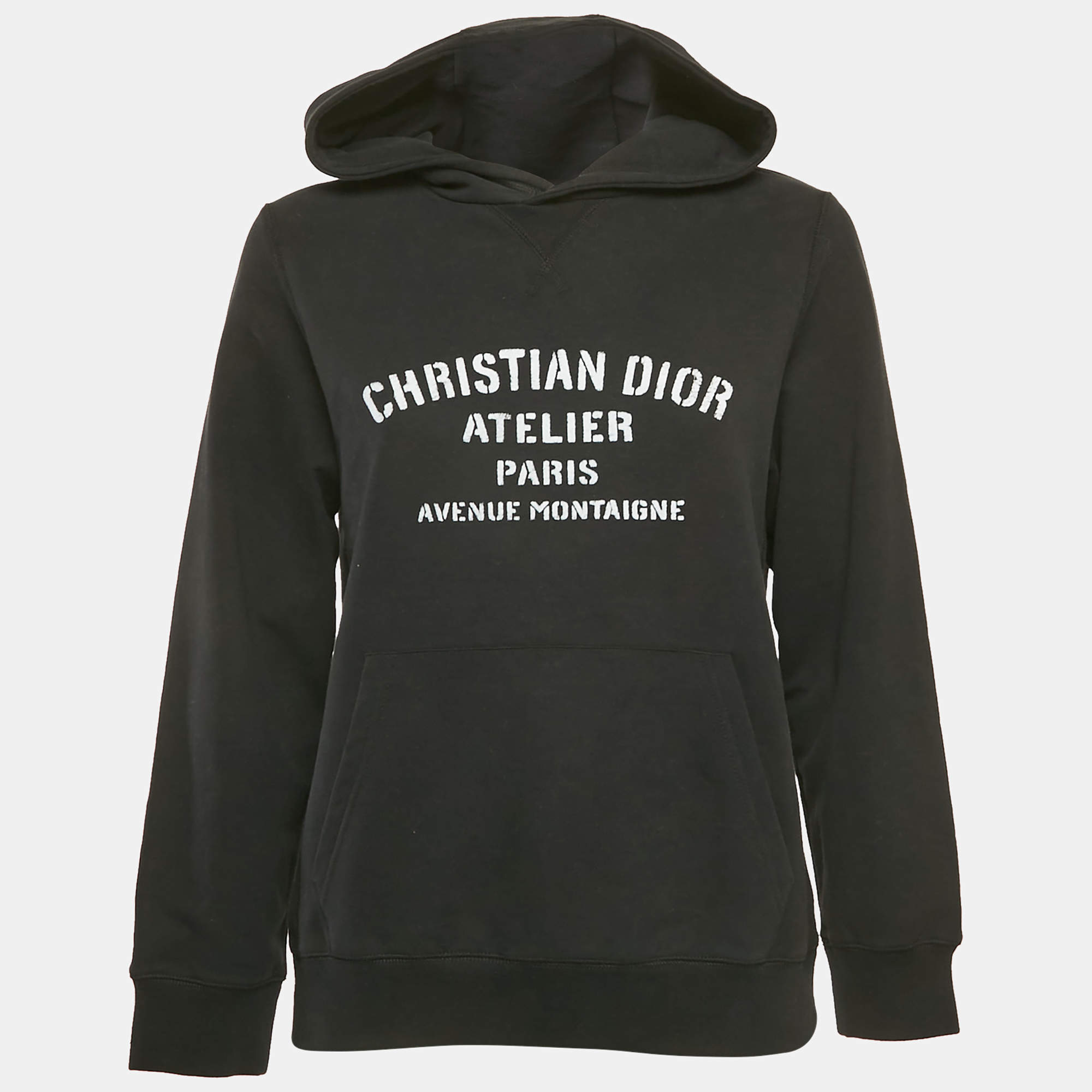 Dior Kids Black Printed Cotton Hoodie 13 Yrs 