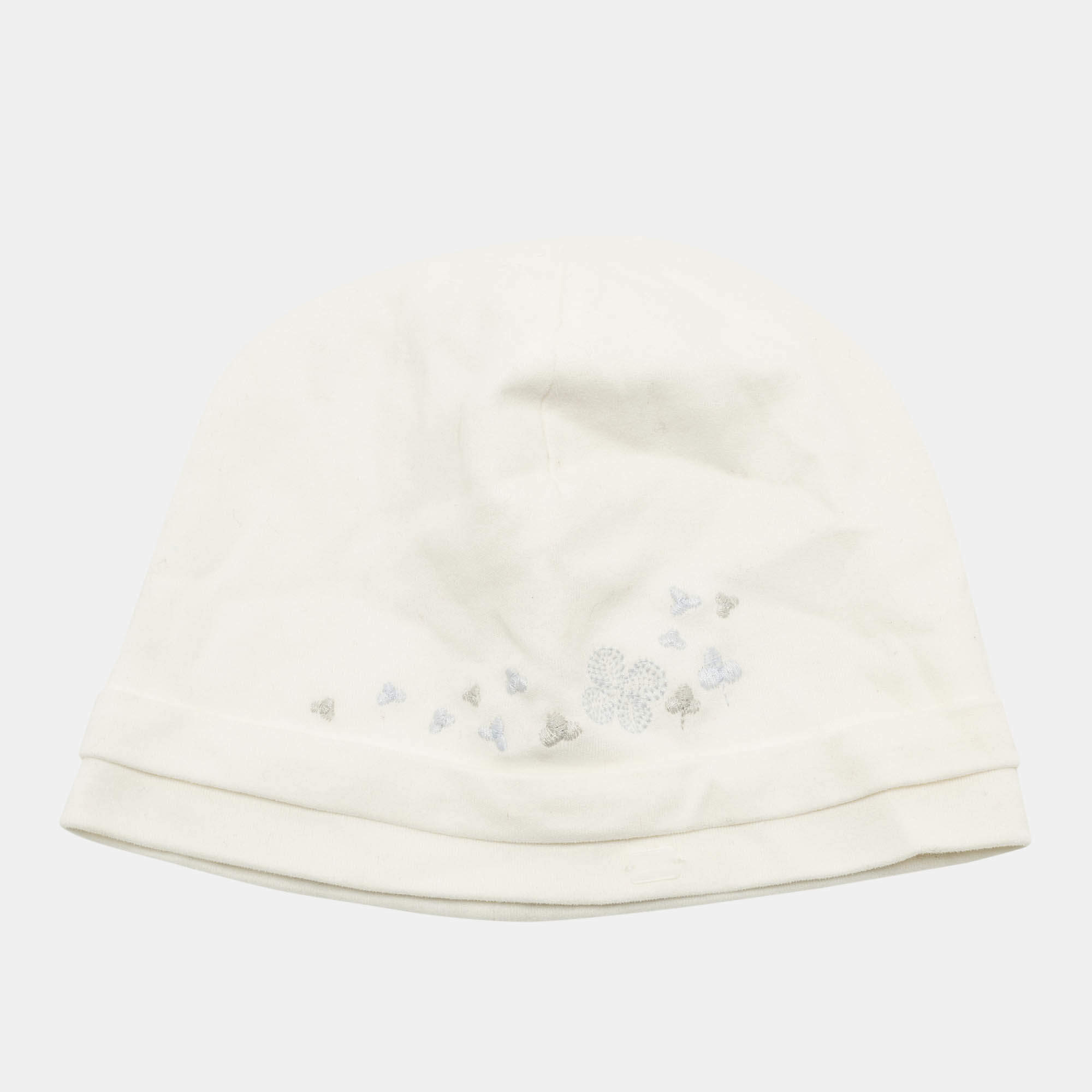 Pre Owned قبعة قطنية مطرزة باللون العاجي من ديور للأطفال بحجم T1