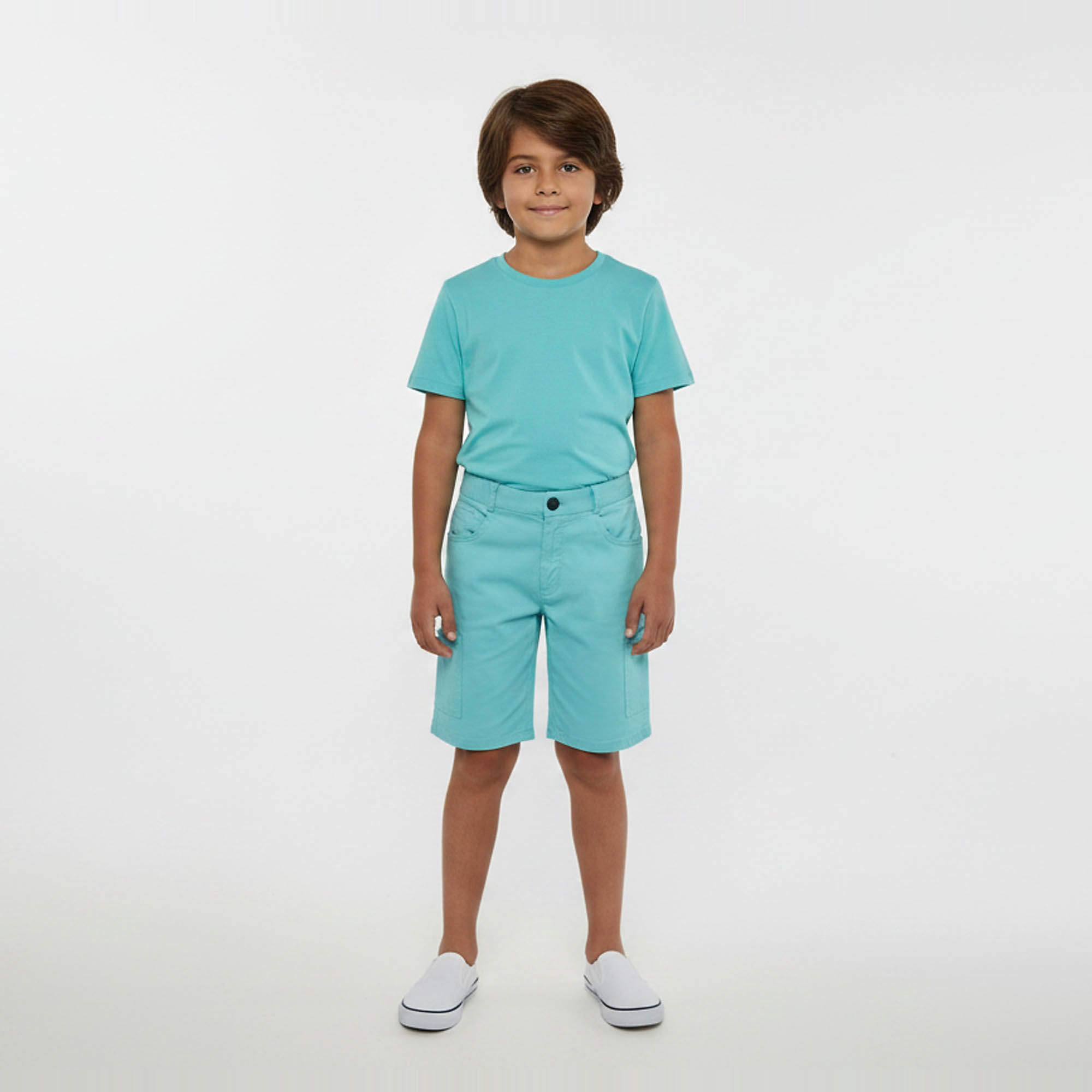 Pre Owned Dior Kids Blue Cotton Gabardine Cargo Shorts 12 Yrs 