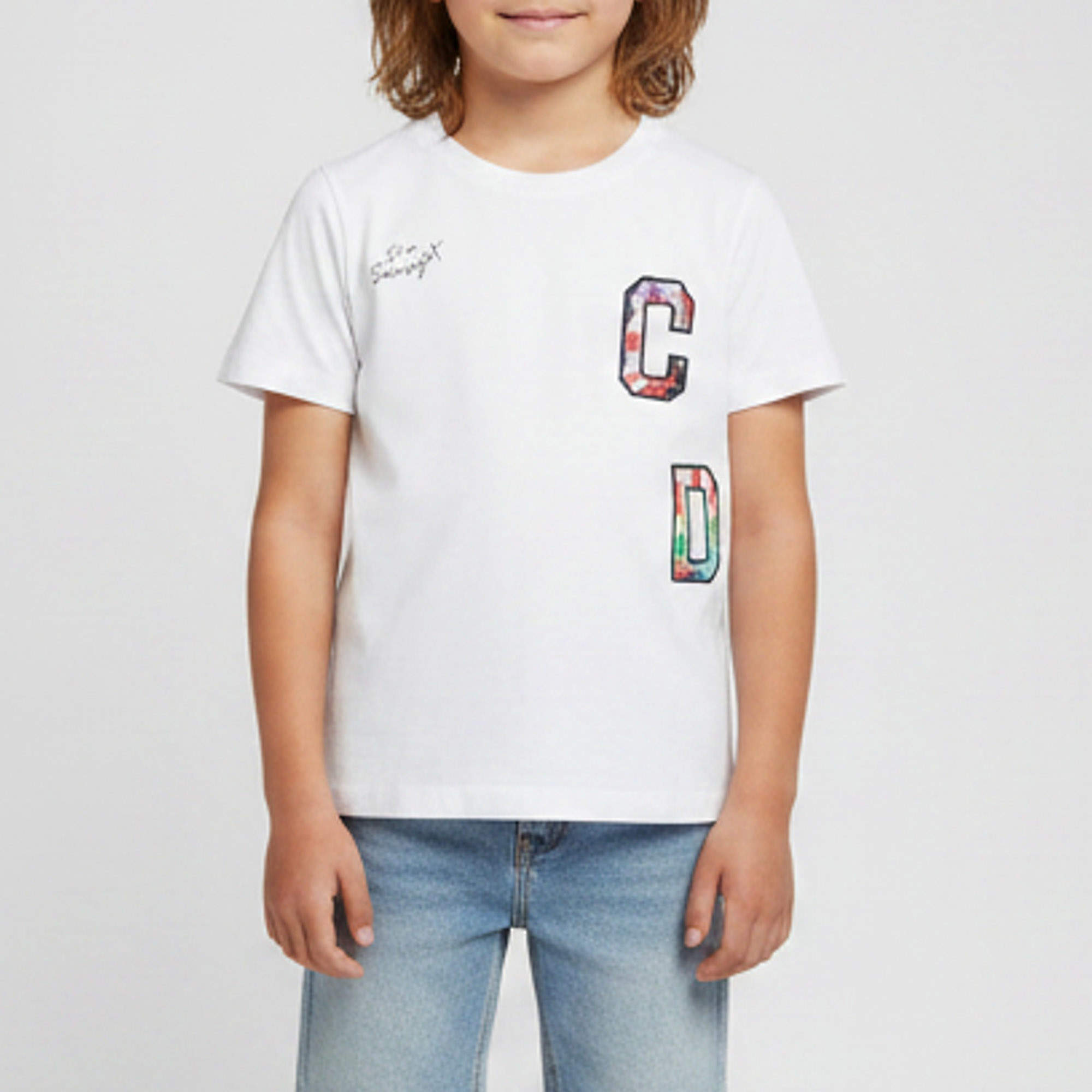 Pre Owned Baby Dior White CD Appliqué Jersey Dear Sunlight T-Shirt 6 Yrs 