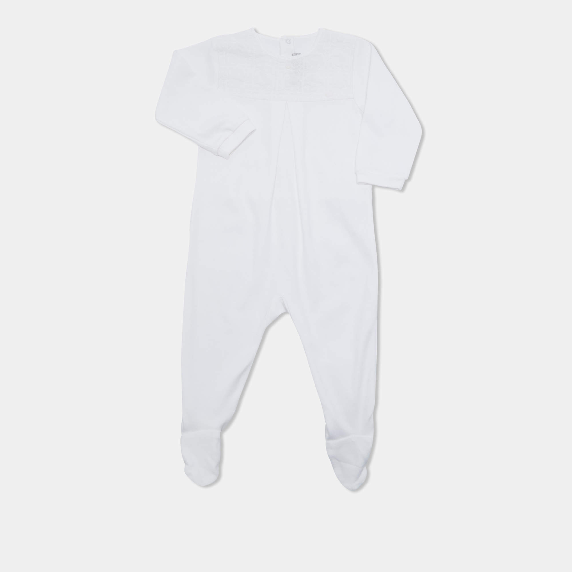 Pre Owned Dior Homme White Cotton Round Neck Onesie 6 M