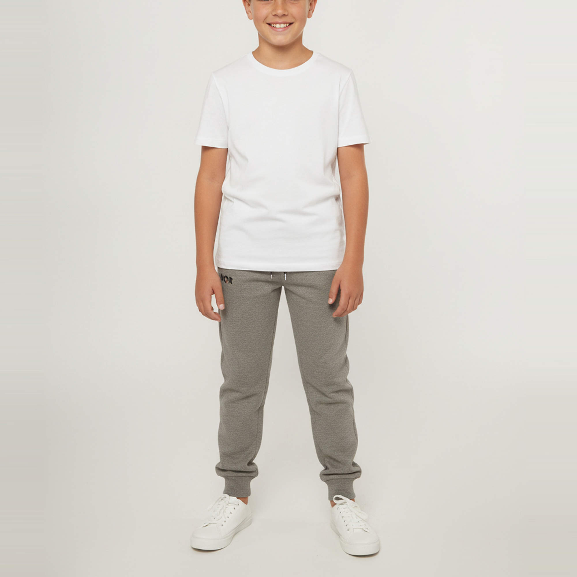 Pre Owned Dior Kids Grey Logo Embroidered Jersey Joggers 10 Yrs