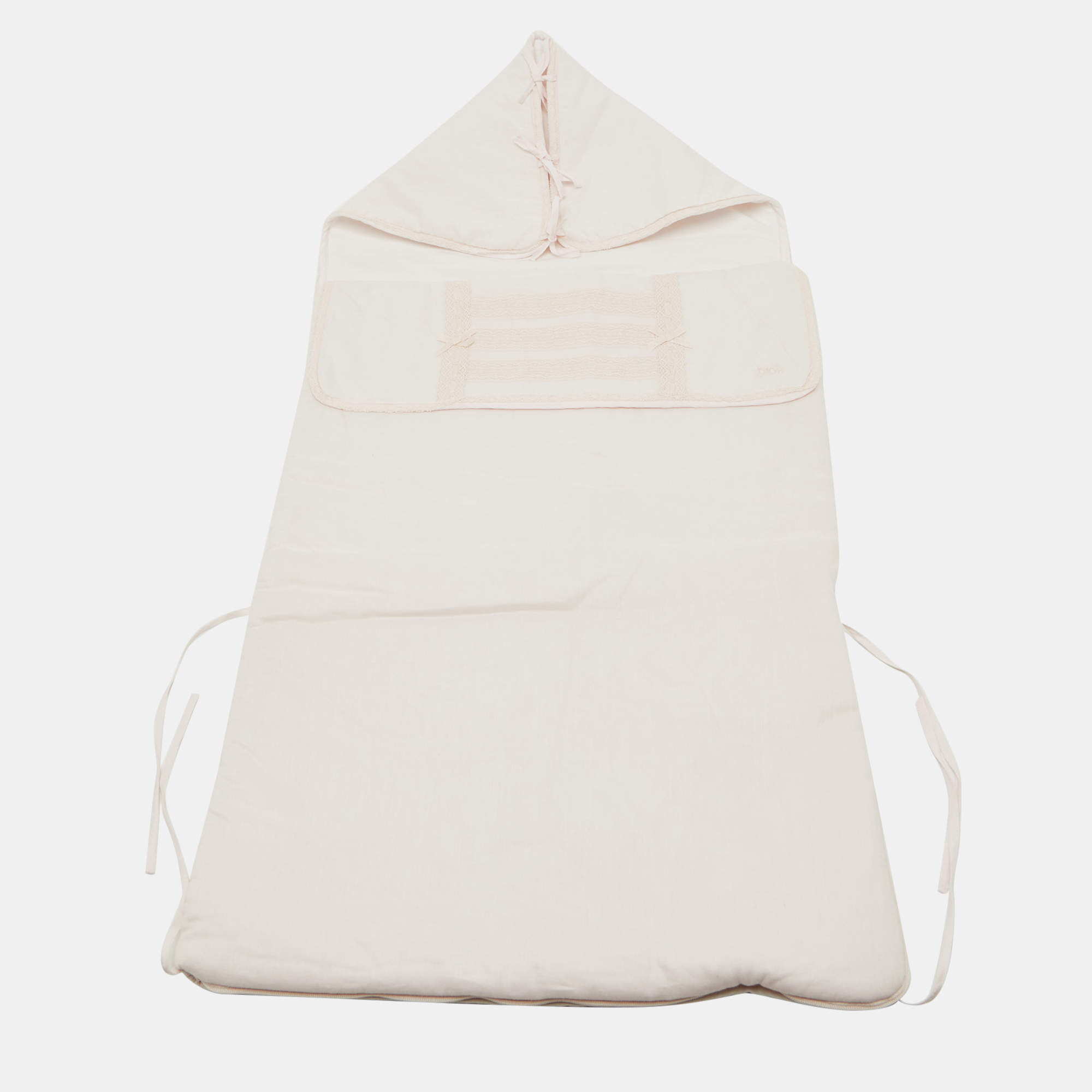 Pre Owned Baby Dior Pink Cotton & Lace Sleeping Bag 