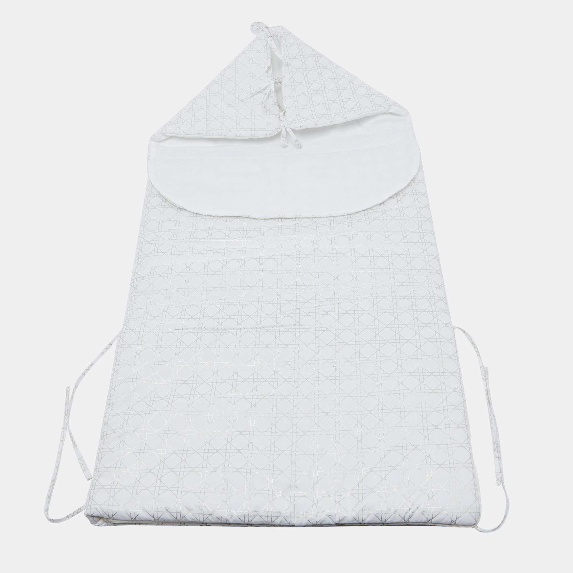 Pre Owned كيس نوم قطني بطبعة كانونج أبيض بيبي ديور