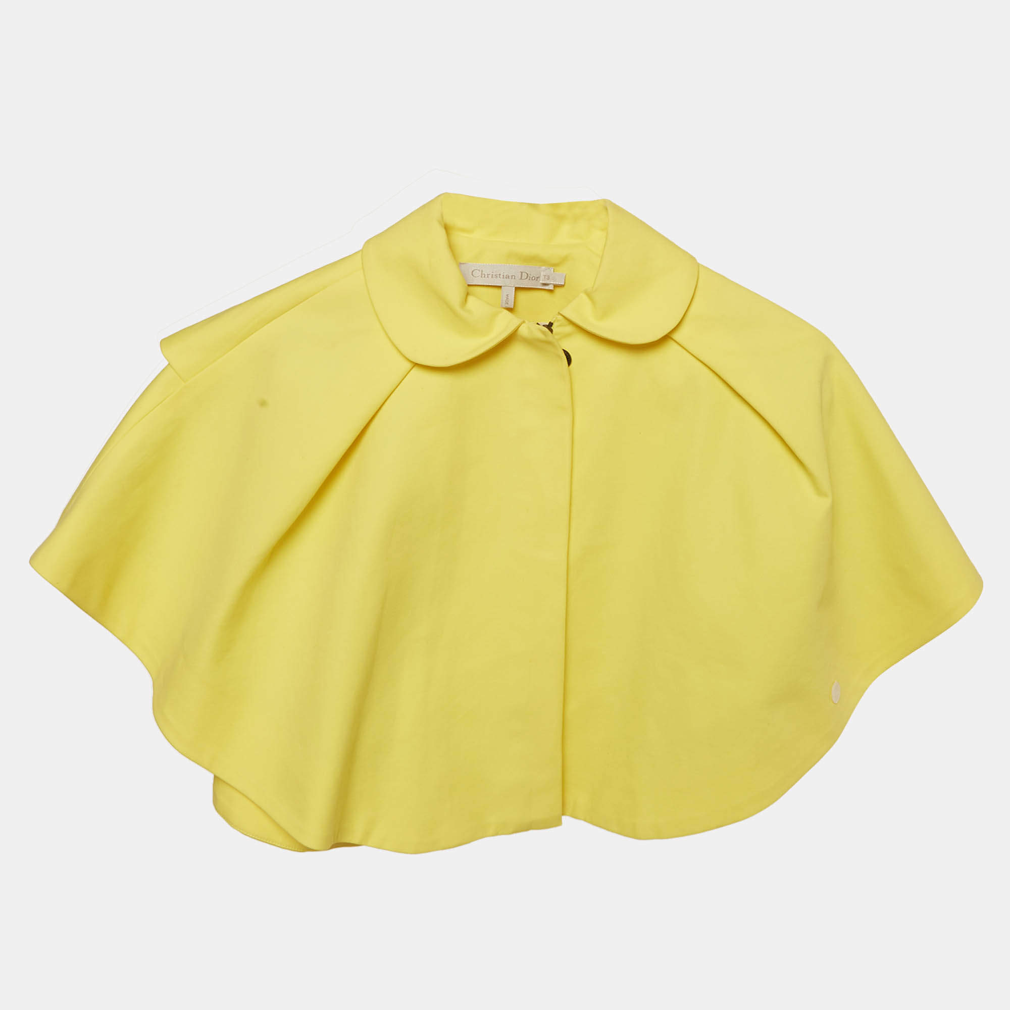 Pre Owned Christian Dior Girl Yellow Cotton Pleated Cape 3Yrs