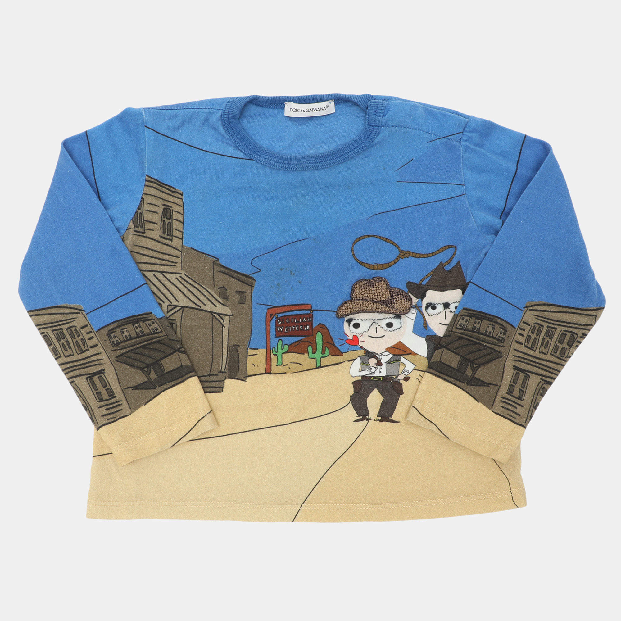 Pre Owned Dolce & Gabbana Multicolor Printed Cotton DG Family Sweatshirt 18-24 months