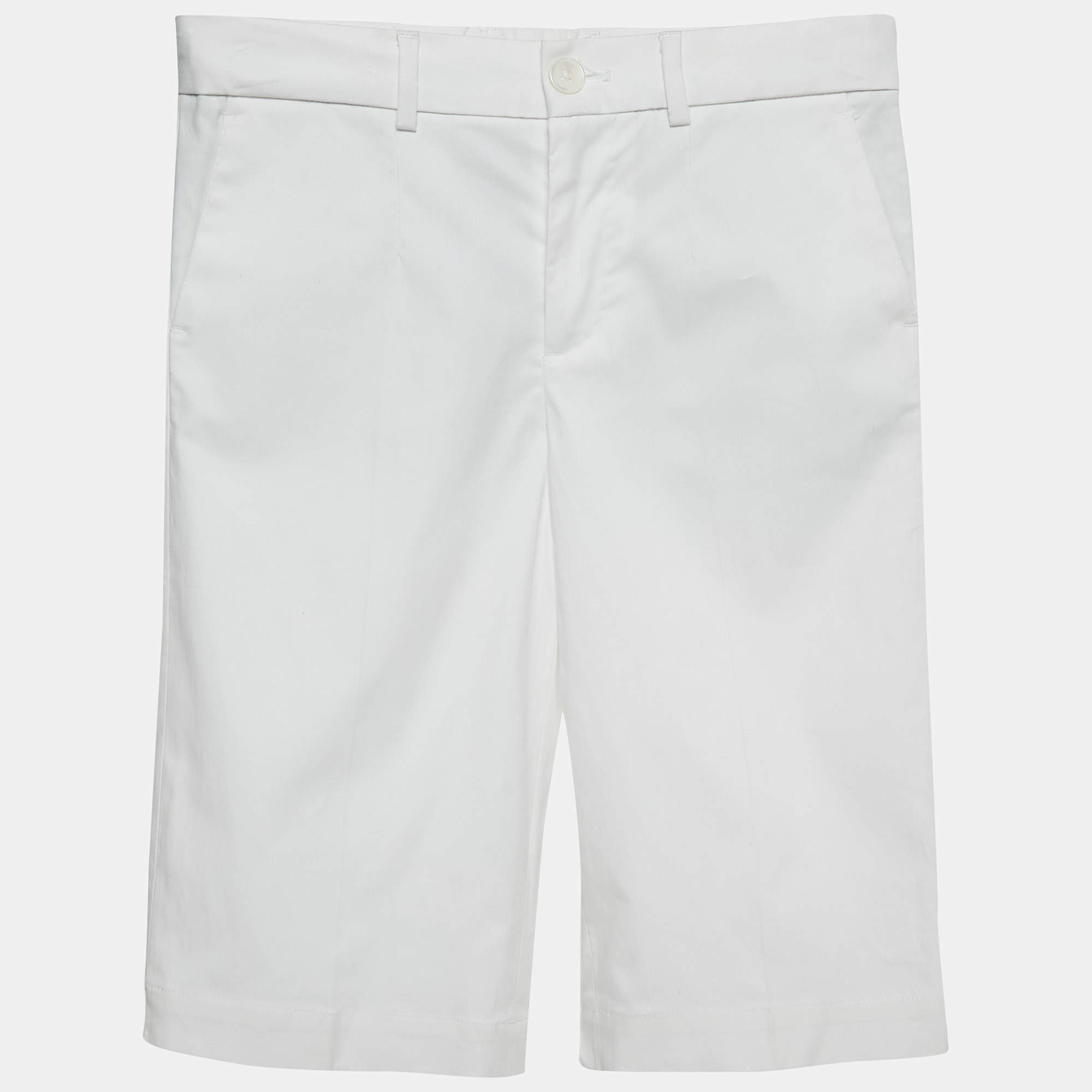 Dolce & Gabbana White Cotton Bermuda Shorts 9-10 Yrs