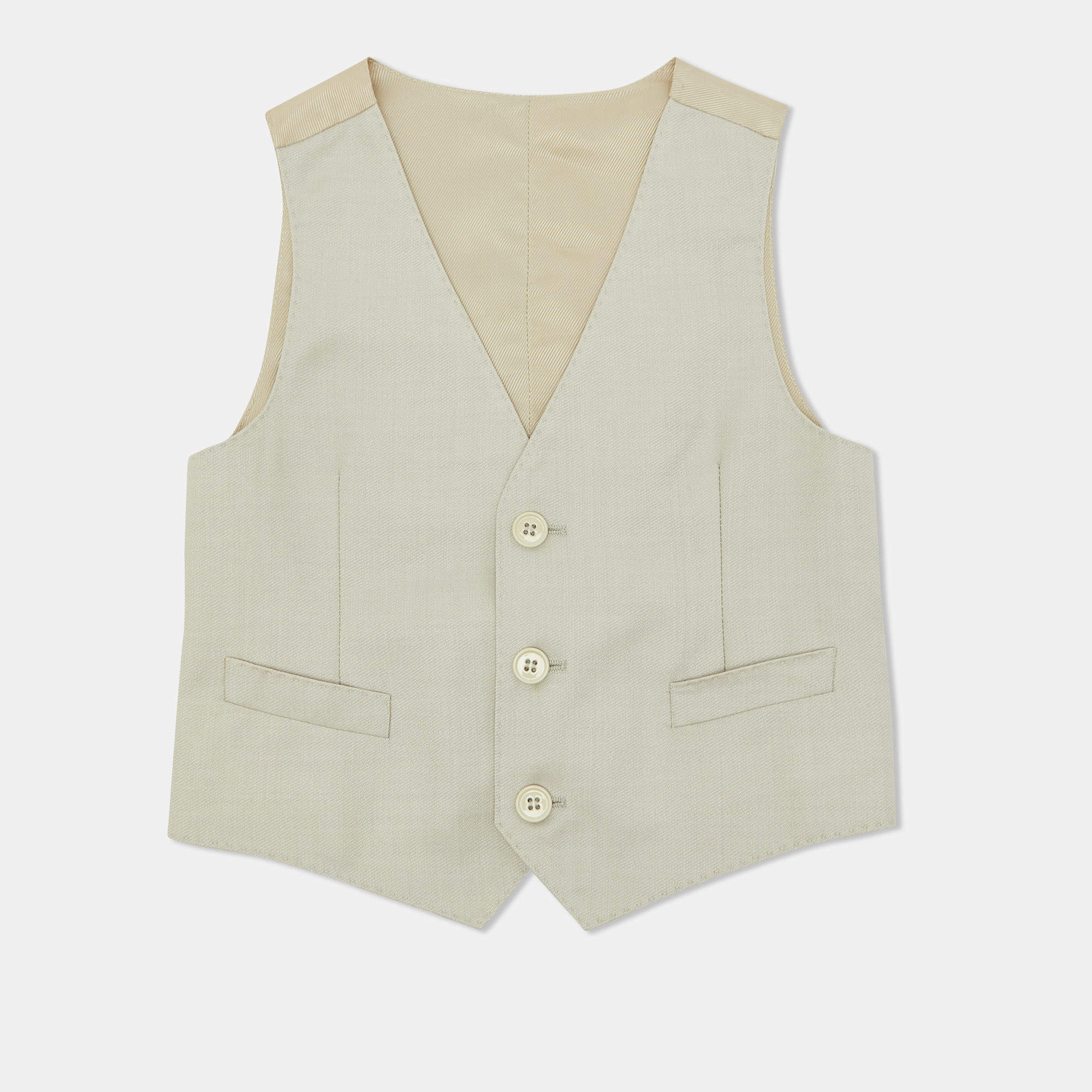 Pre Owned Dolce & Gabbana Beige Wool & Silk Waist Coat 4 yrs