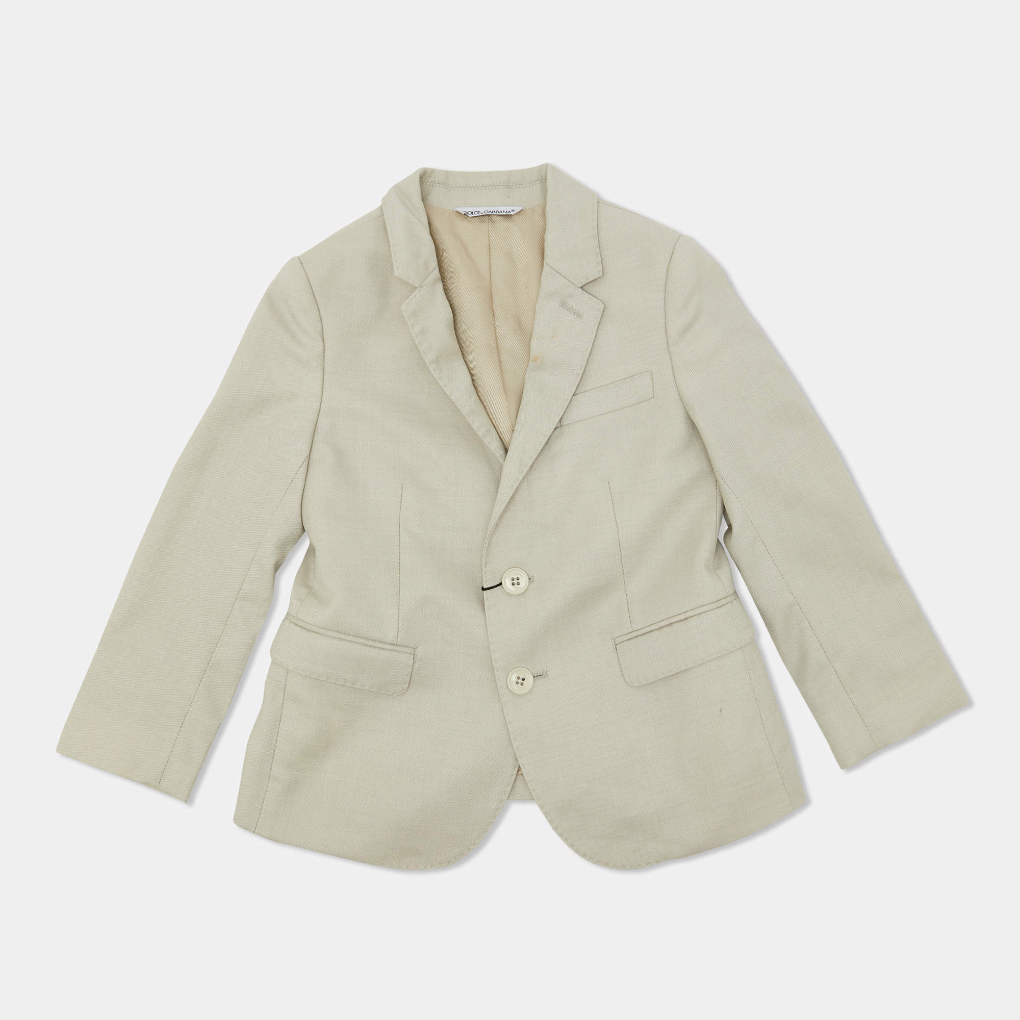 Pre Owned Dolce & Gabbana Beige Wool & Silk Blazer 4 years