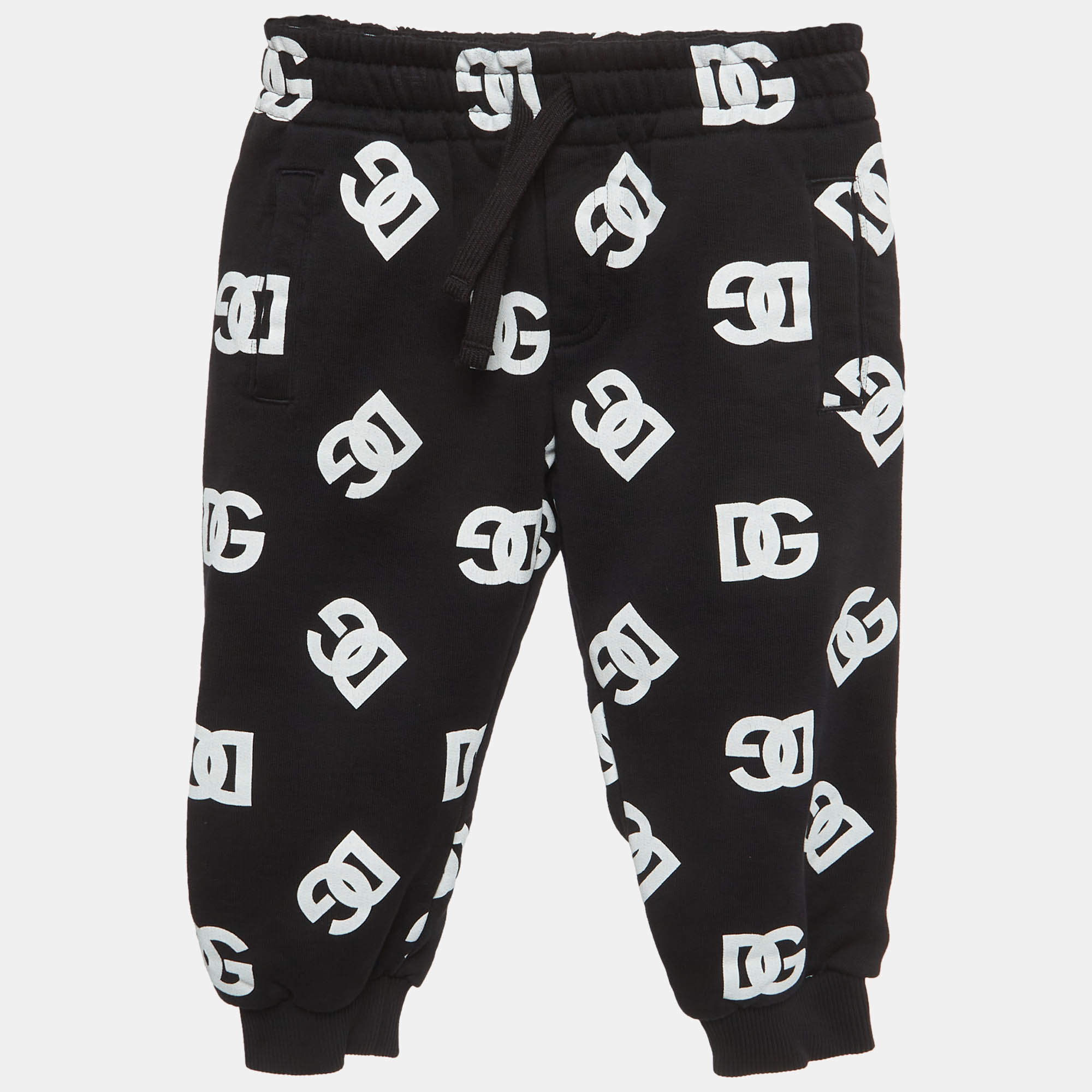 مملوكة مسبقًا Dolce & Gabbana Kids White/Black Logo Print Cotton Set 2Yrs