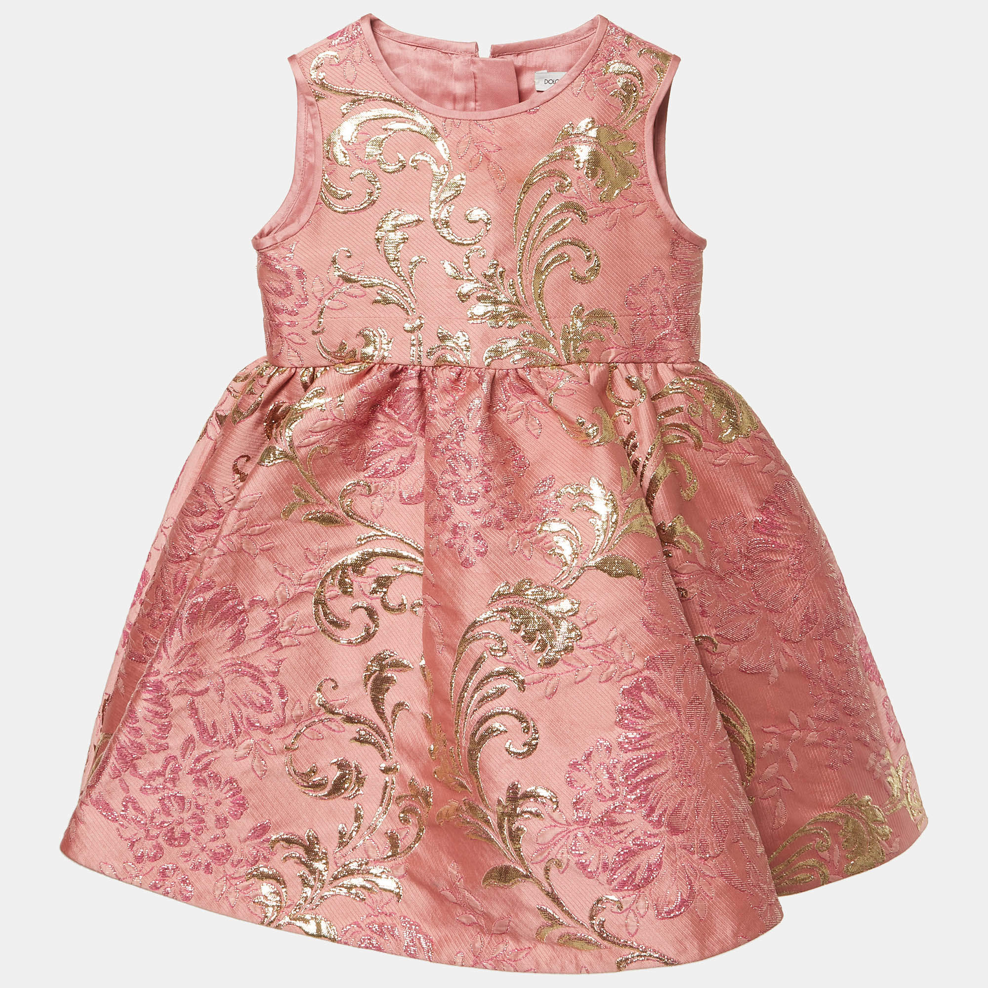 Pre Owned Dolce & Gabbana Pink Jacquard Flared Dress 12-18 M