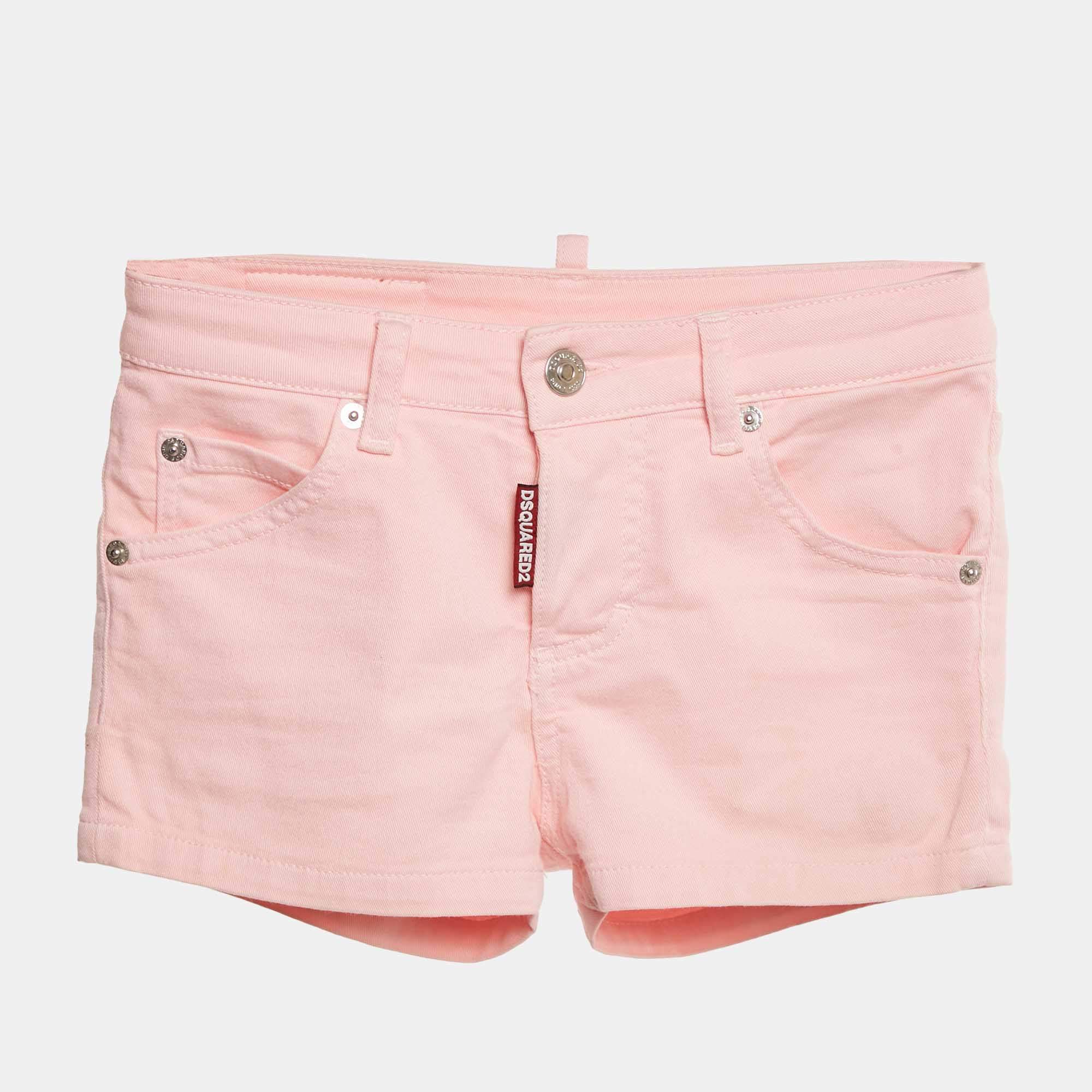 Pre Owned Dsquared2 Kids Pink Denim Junior Mädchen Shorts 8Yrs
