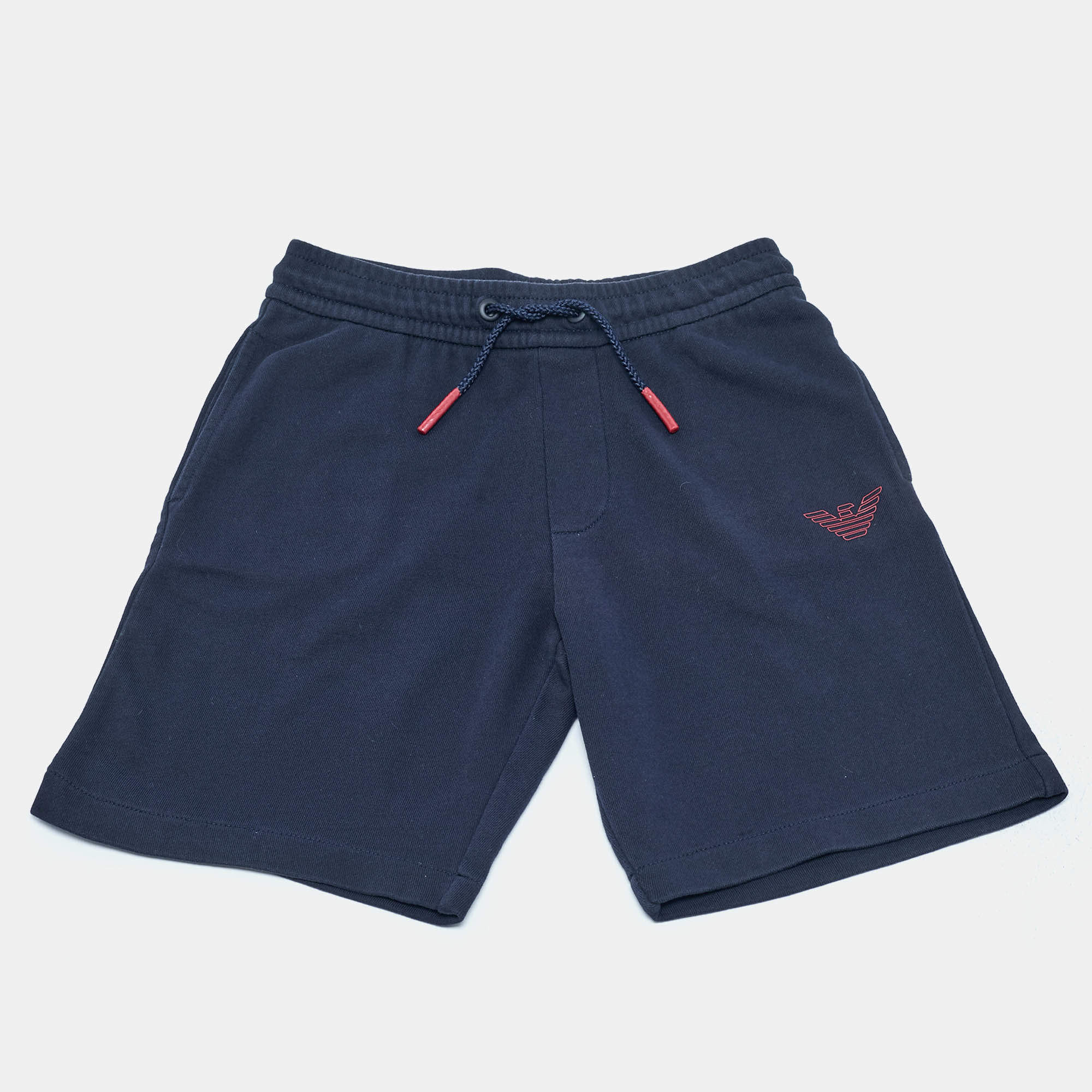 Pre Owned Emporio Armani Kids Navy Blue Cotton Shorts 10 Yrs