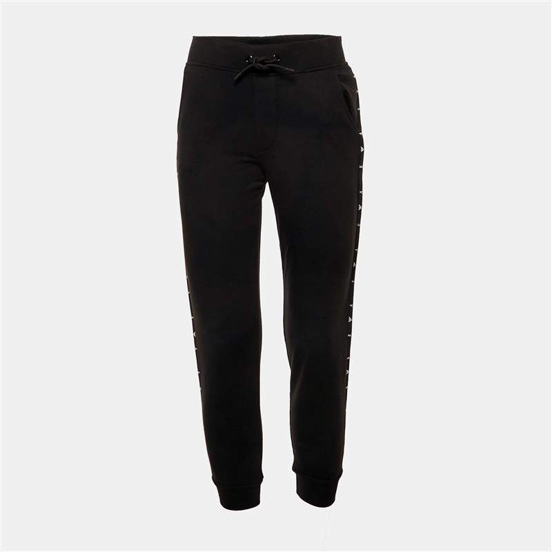 Pre Owned Emporio Armani Kids Black Logo Band Trim Cotton Jogger Pants 12 Yrs