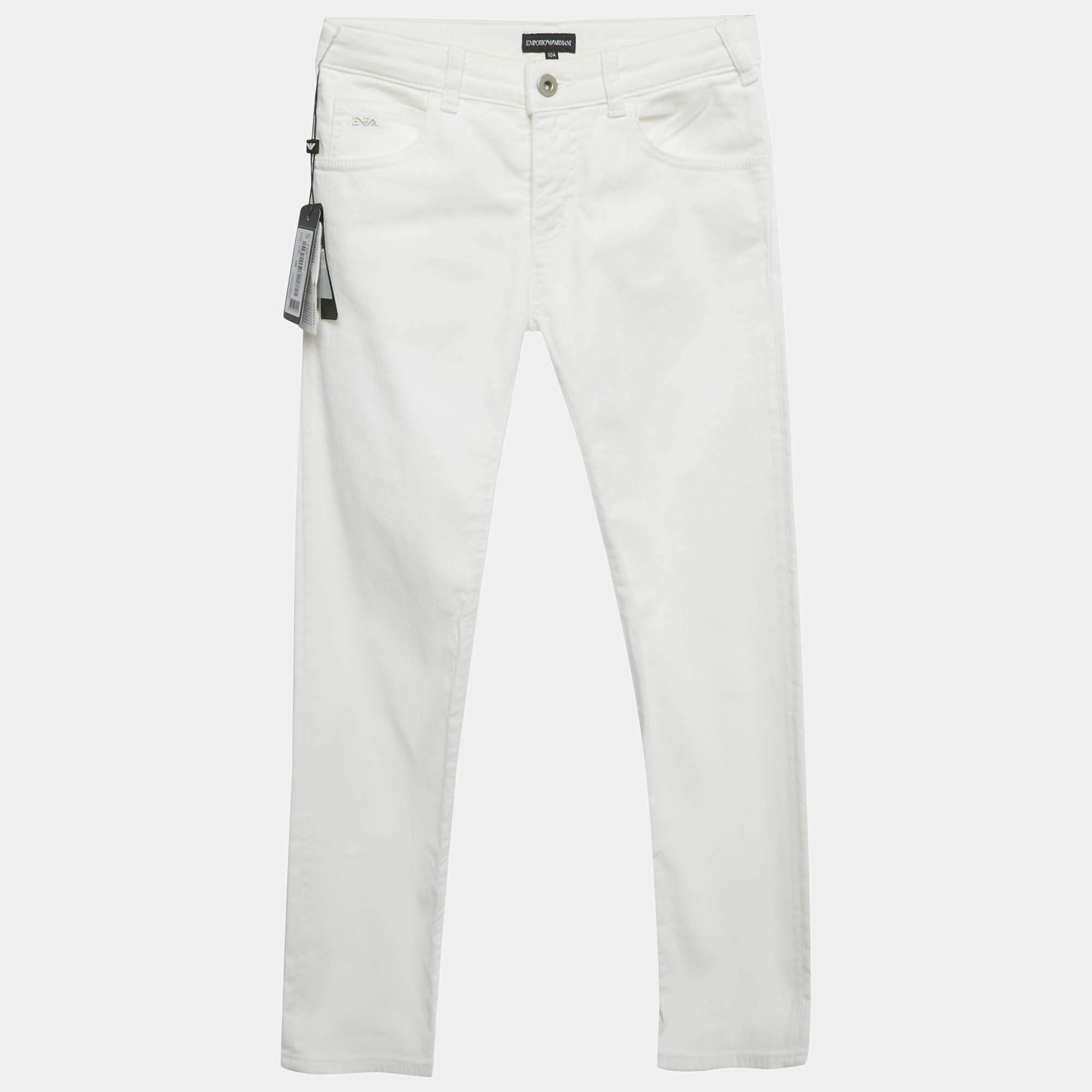 Pre Owned بنطلون دينيم أبيض إمبريو أرماني مقاس 10 سنوات