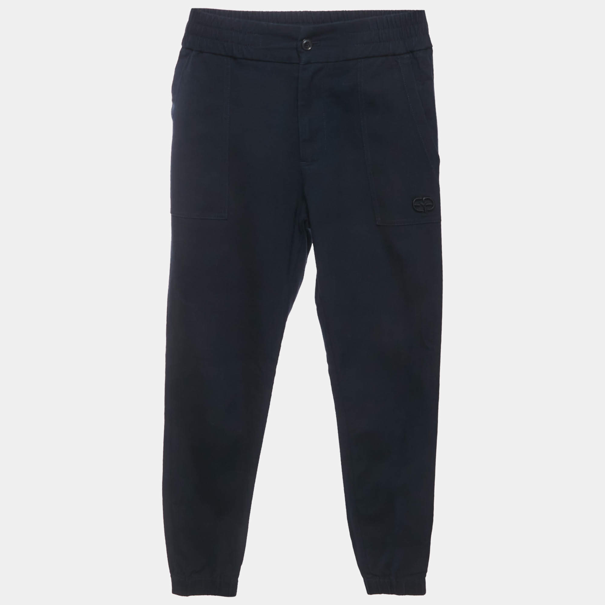 Pre Owned بنطلون كريب مزيج أزرق كحلي إمبريو أرماني مقاس 12 سنة