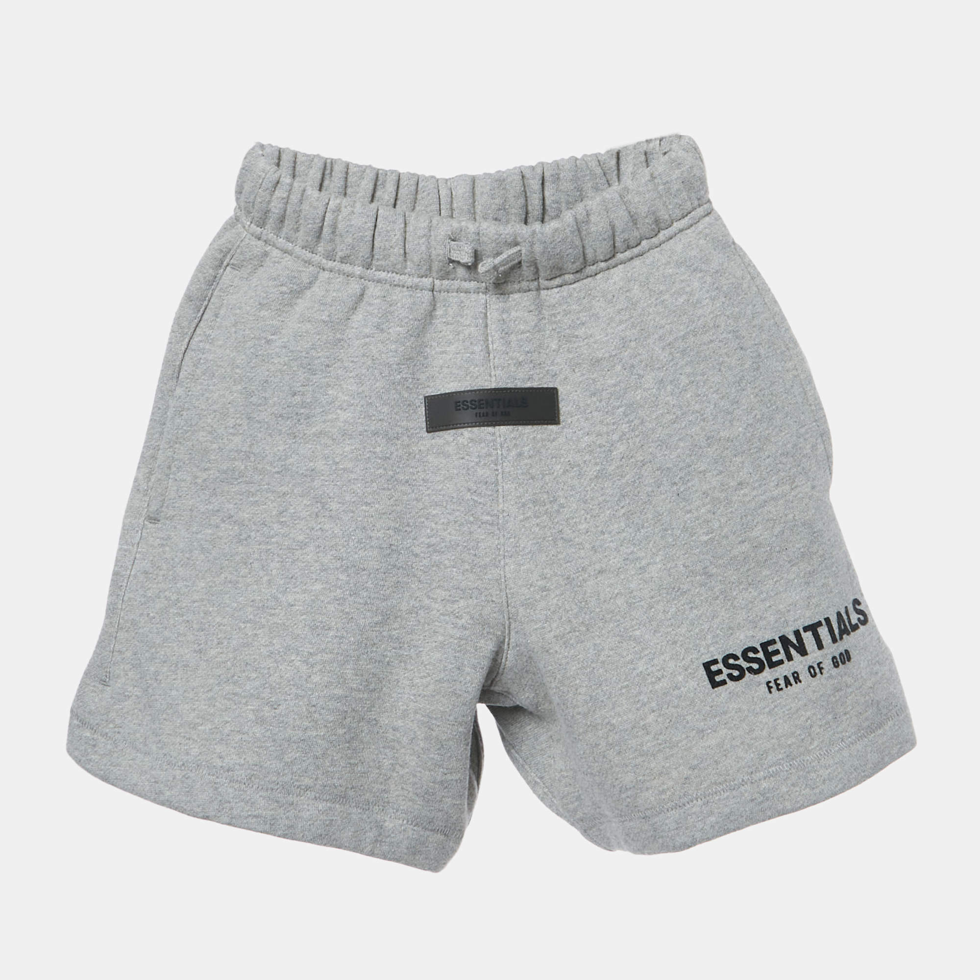 Pre Owned Fear of God Grey Logo Applique Cotton Shorts 6-7Yrs