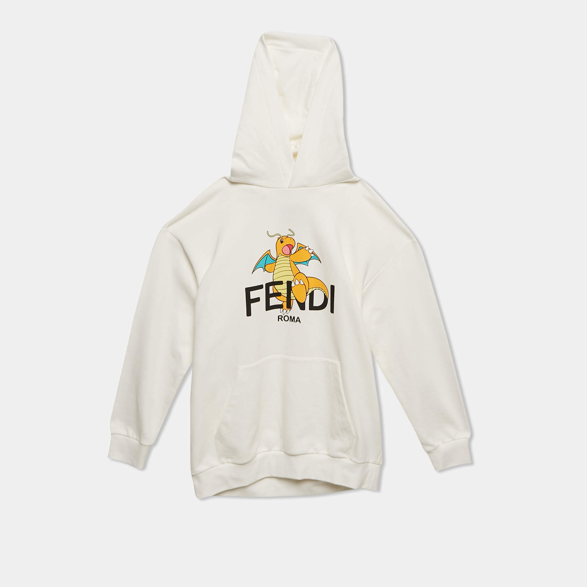 Pre Owned Fendi x FRGMT x Pokémon White Printed Cotton Hoodie 12 Yrs 