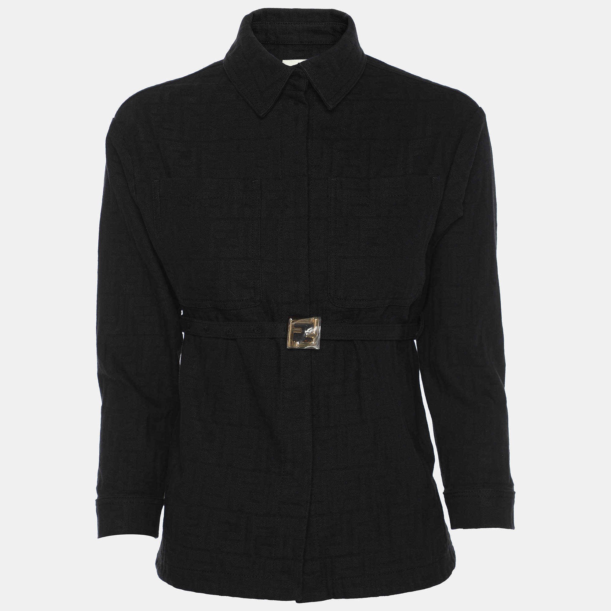 Fendi Black FF Motif Cotton Long Sleeved Jacket 6Yrs