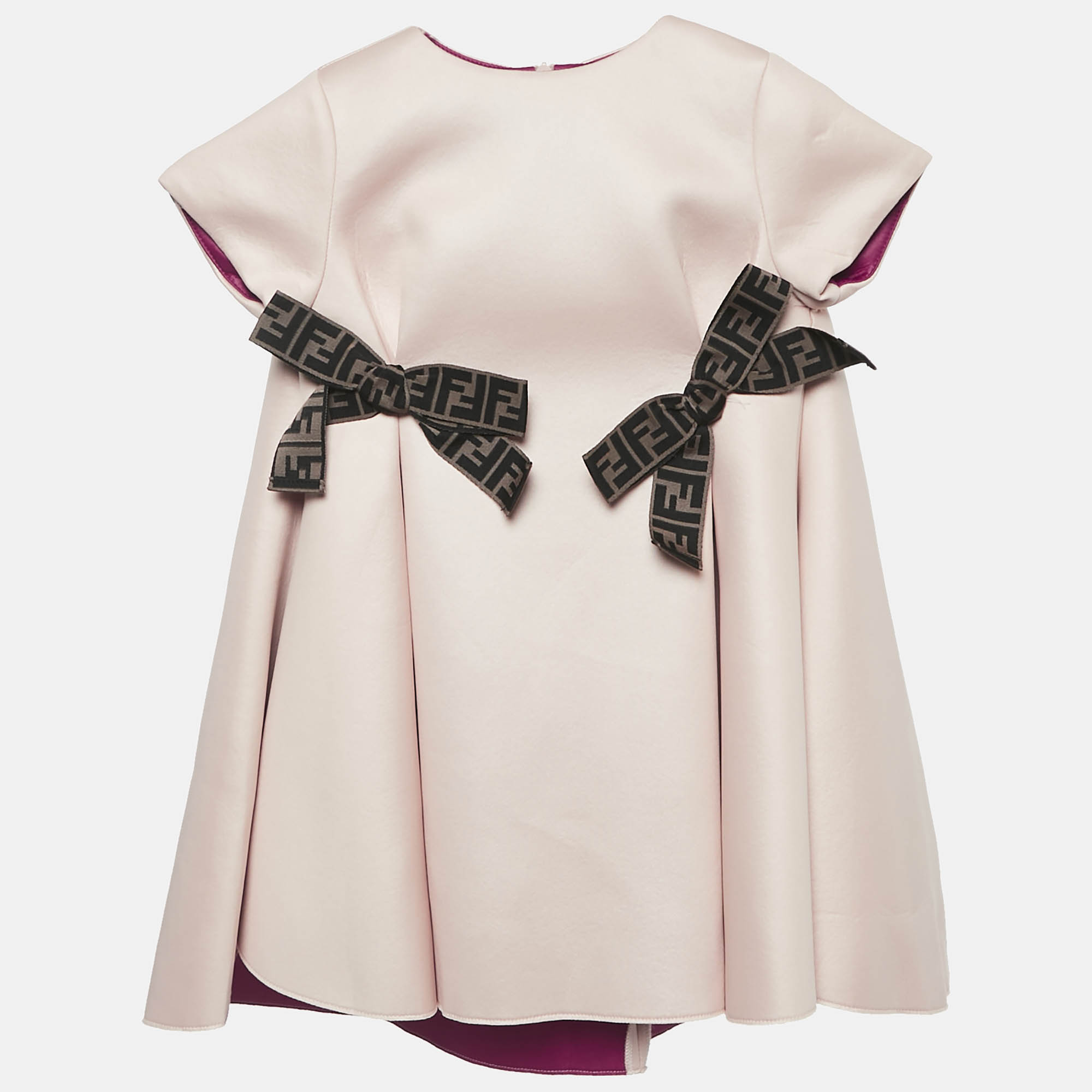 مملوكة مسبقًا Fendi Kids Pink Neoprene Bow Detail Dress 3 Yrs