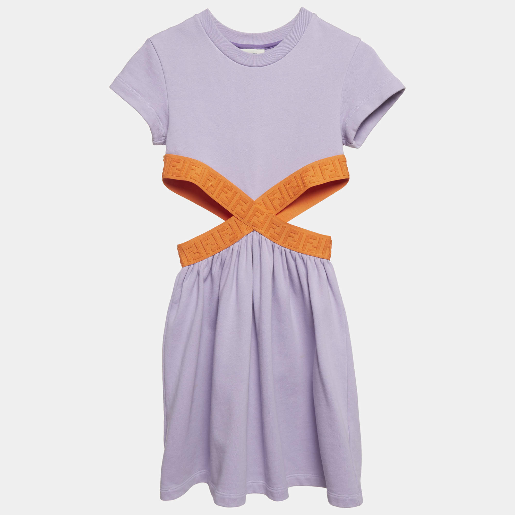 Pre Owned Fendi Kids Lavender Jersey Cut-Out Dress 8Yrs