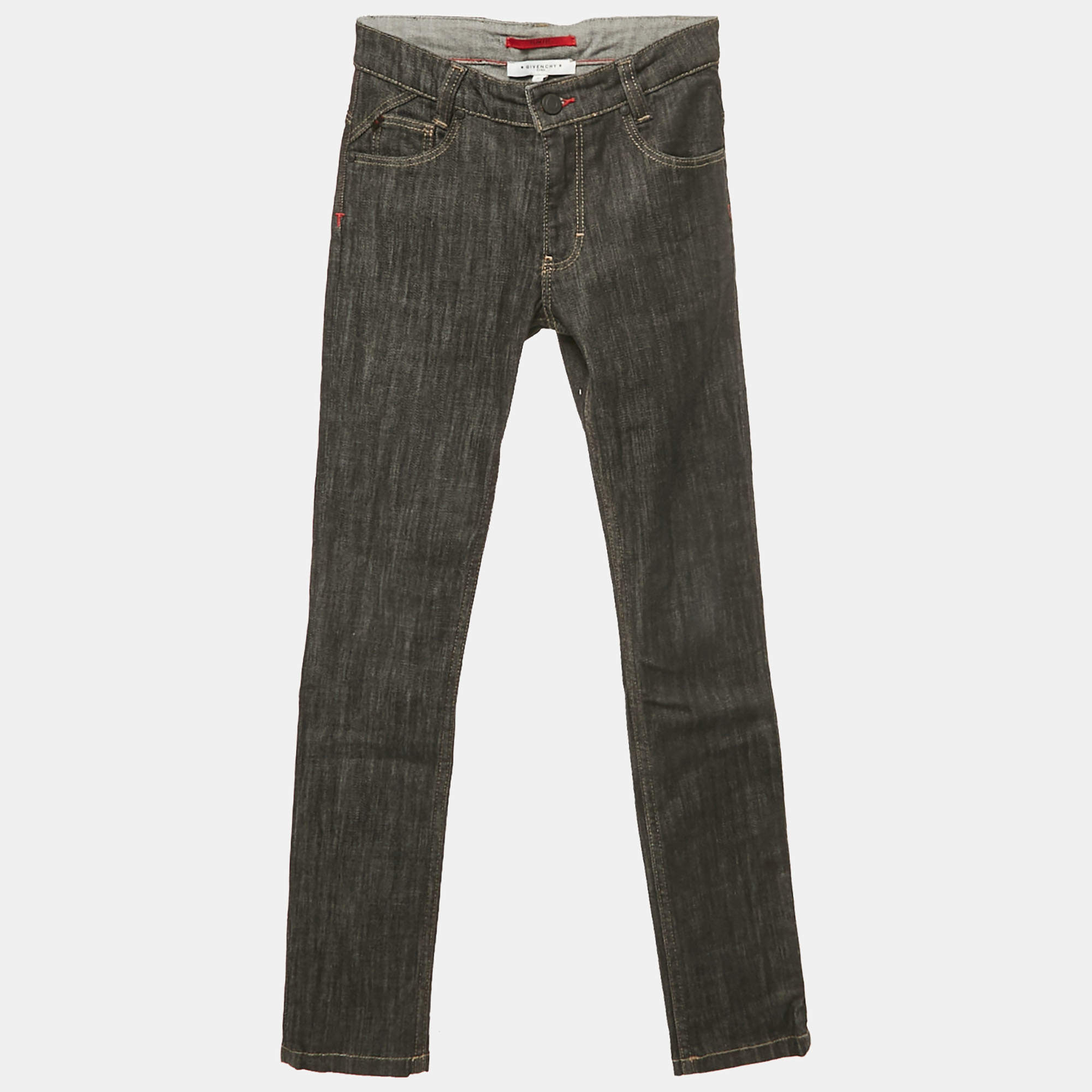 Pre Owned Givenchy Kids Grey Denim Slim Fit Jeans 10 Yrs Waist 25"
