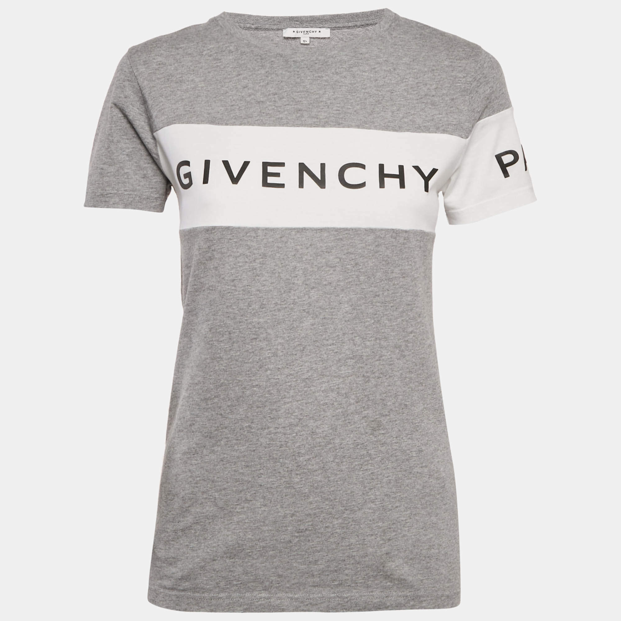 Pre Owned Givenchy Kids Grey Logo Print Jersey T-Shirt 12+ Yrs