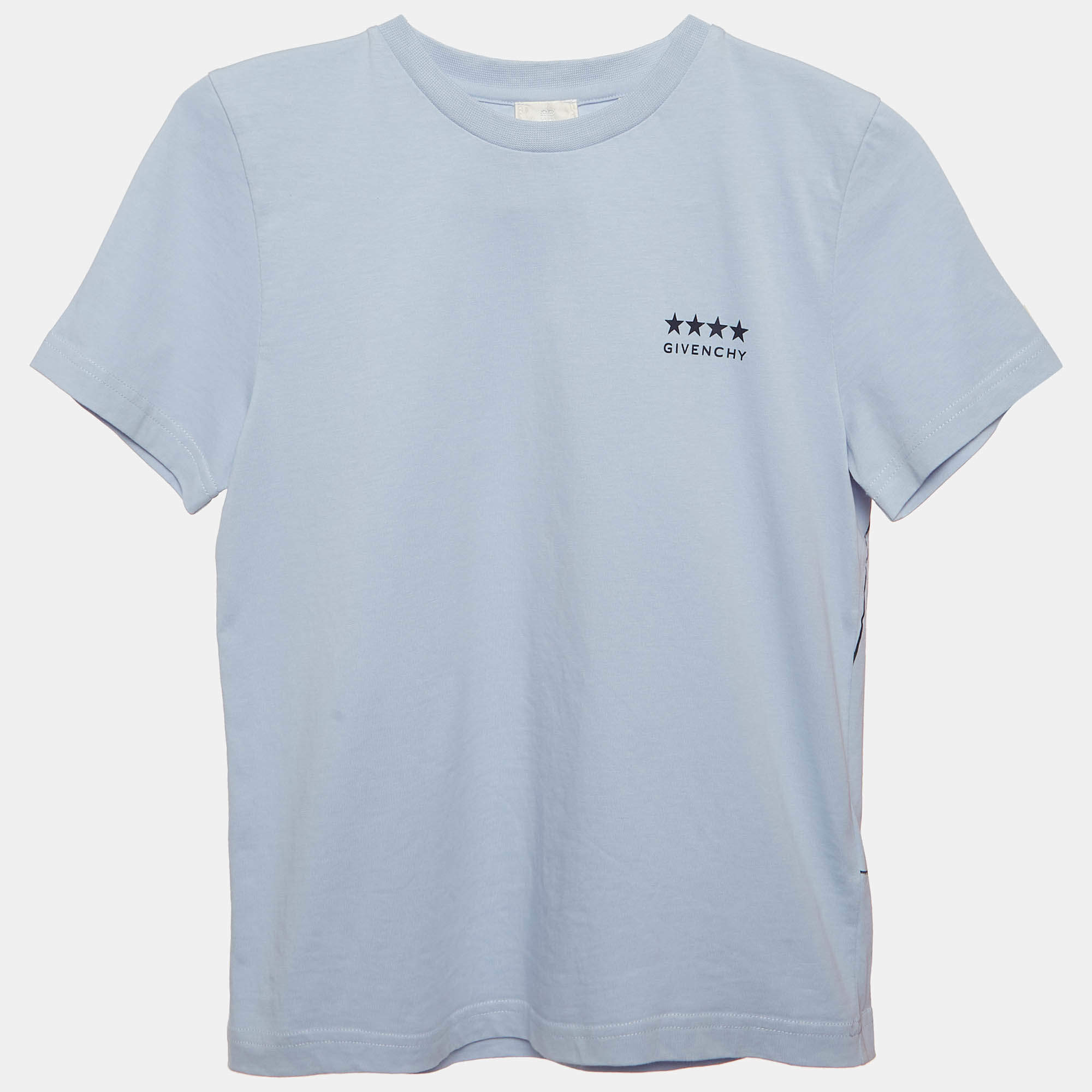 Pre Owned Givenchy Kids Blue Logo Print Jersey T-Shirt 8Yrs