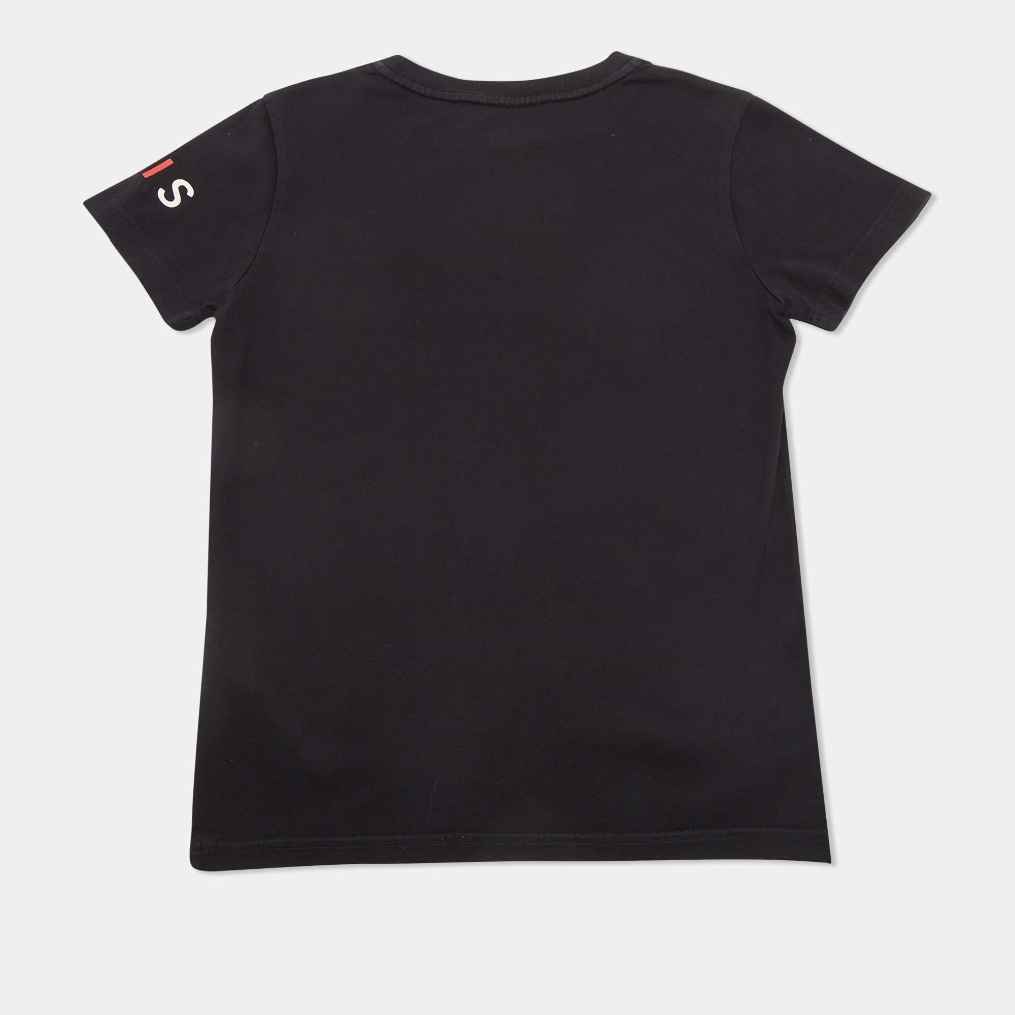 Givenchy Kids Black Logo Applique Jersey Knit T-Shirt 8 Yrs