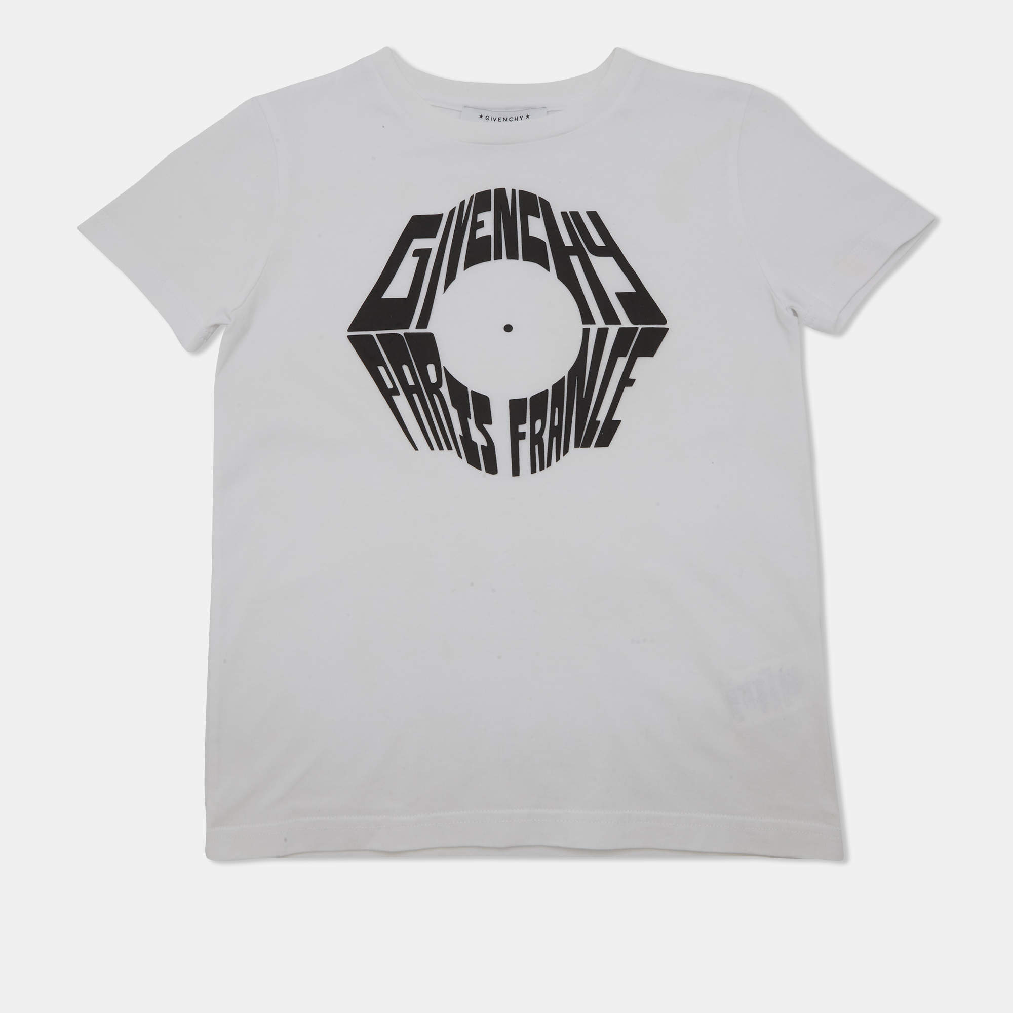 مملوكة مسبقًا Givenchy Kids White Logo Graphic Jersey T-Shirt 8 Yrs