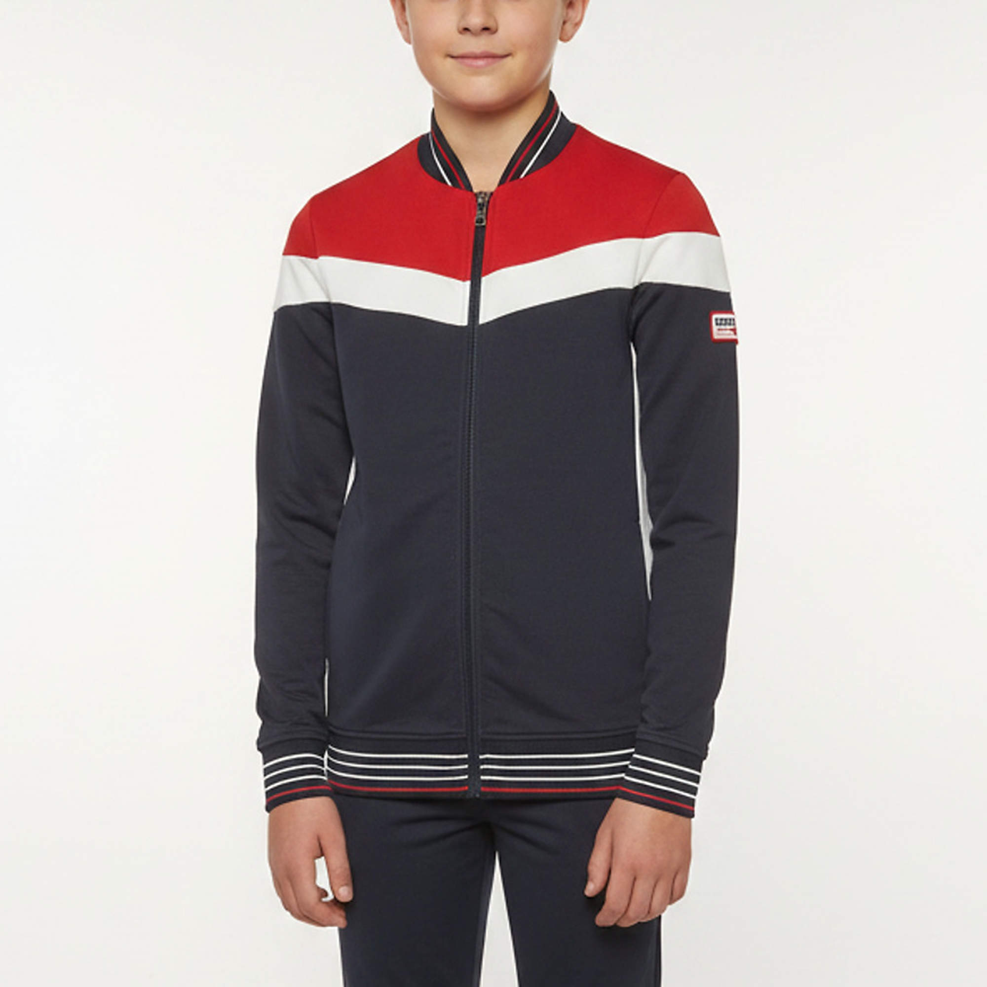 مملوكة مسبقًا Givenchy Navy Blue Cotton Knit Zip Up Bomber Jacket 12 Yrs 