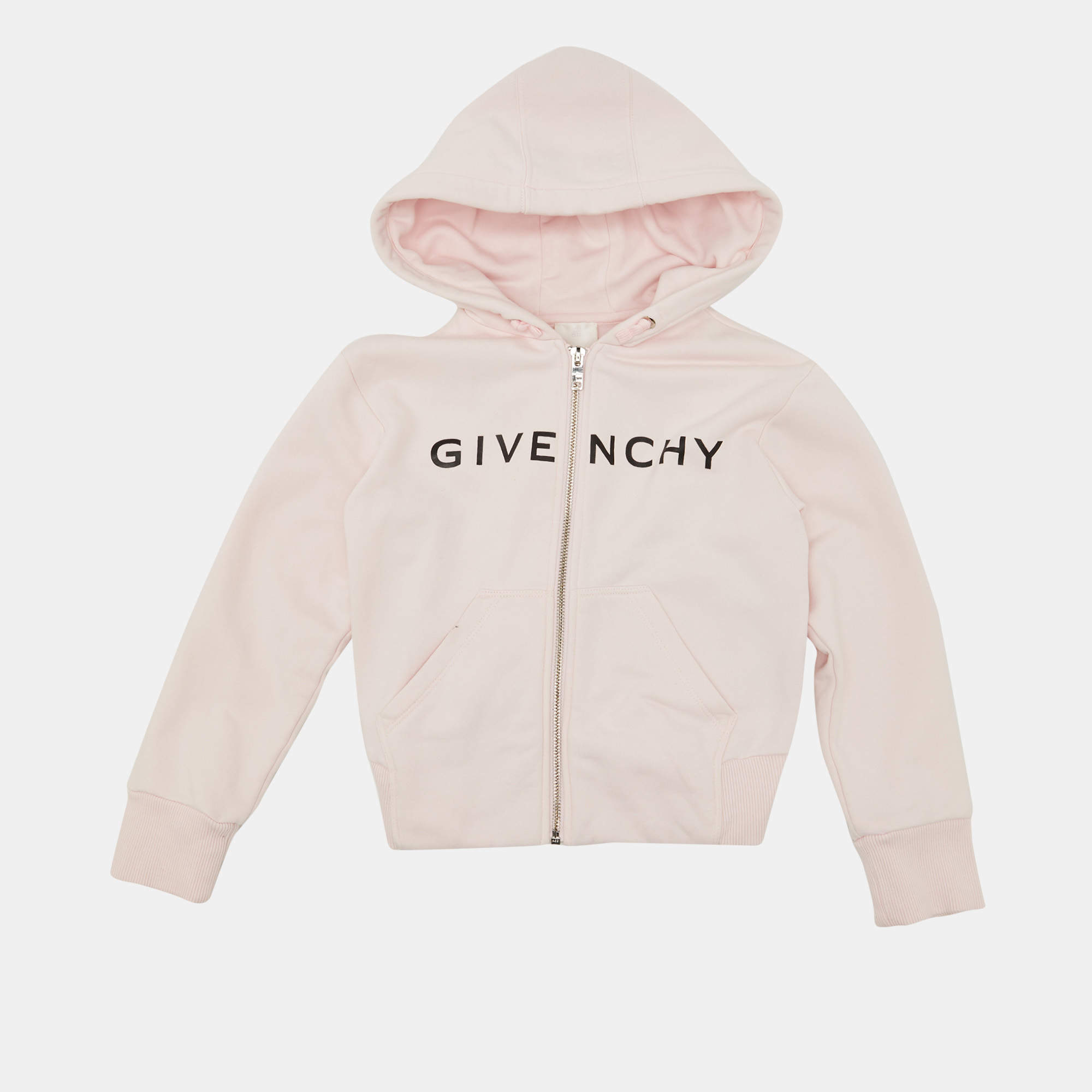 Givenchy Pink Logo Print Cotton Zip-Up Hooded Jacket 8 Yrs