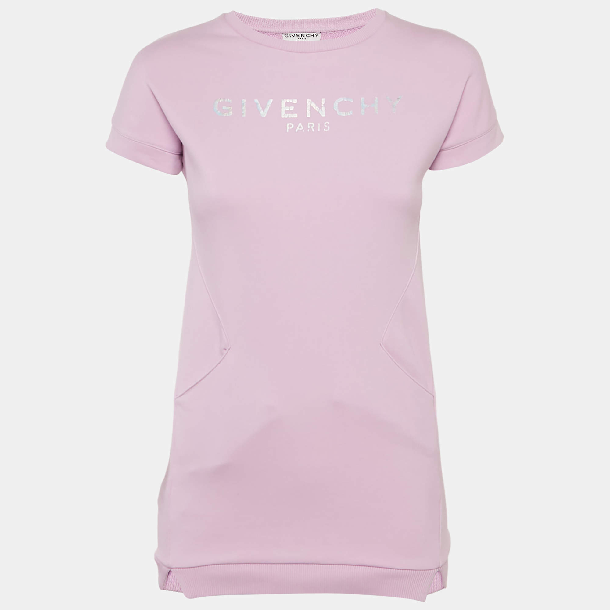 مملوكة مسبقًا Givenchy Kids Purple Logo Print Cotton Dress 10Yrs