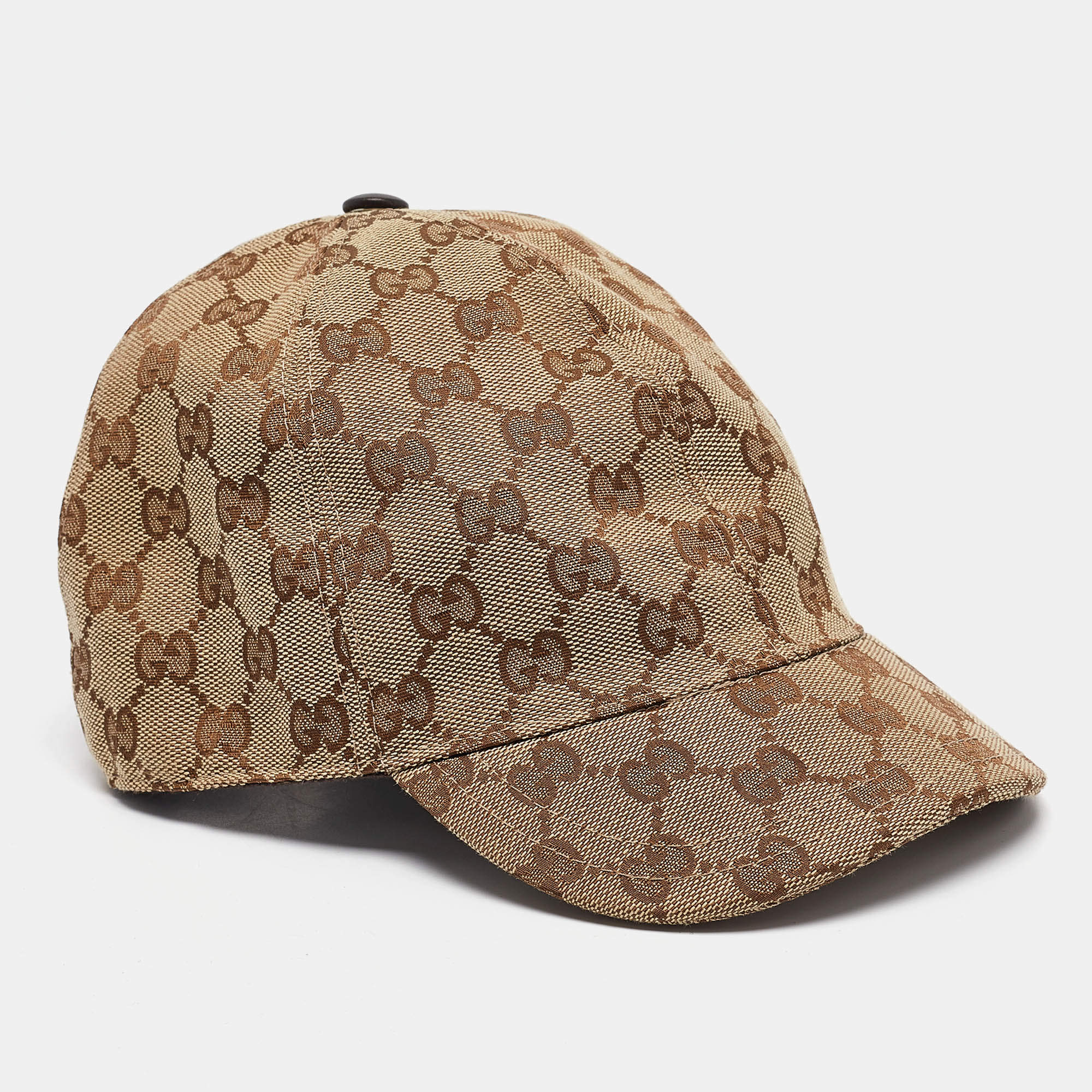 Gucci Beige GG Web Canvas Baseball Cap L