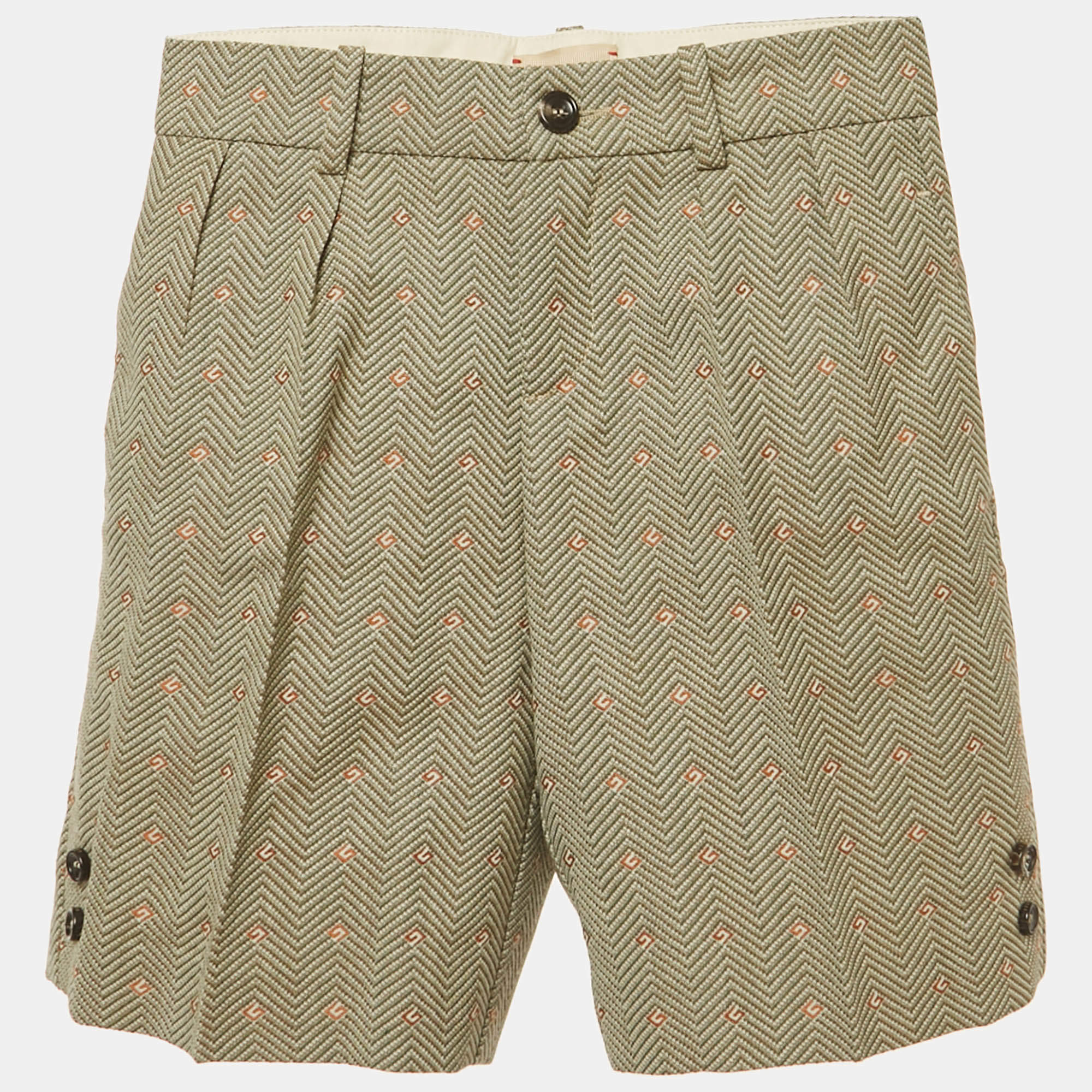 Pre Owned شورت جاكار غوچي أطفال أخضر زخرفة جي 6 سنوات