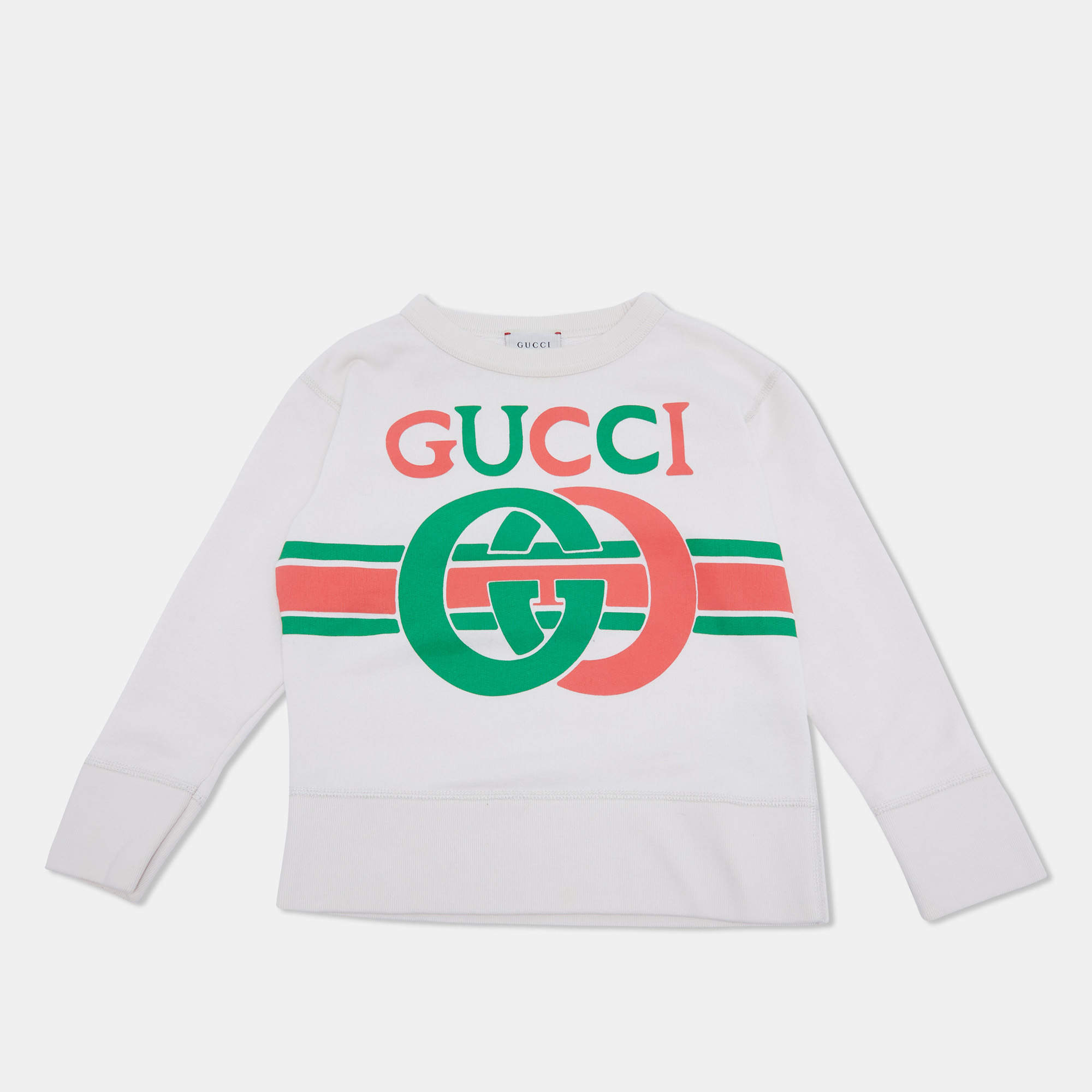 مملوكة مسبقًا سويت شيرت غوتشي بيج للأطفال قطن بتشابك GG 5 سنوات