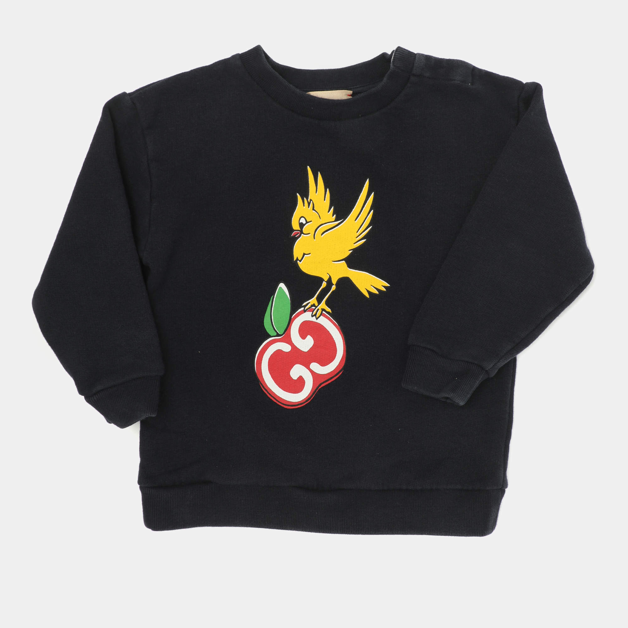 Pre Owned Gucci Dark Navy Printed Jersey Sweatshirt 24 months