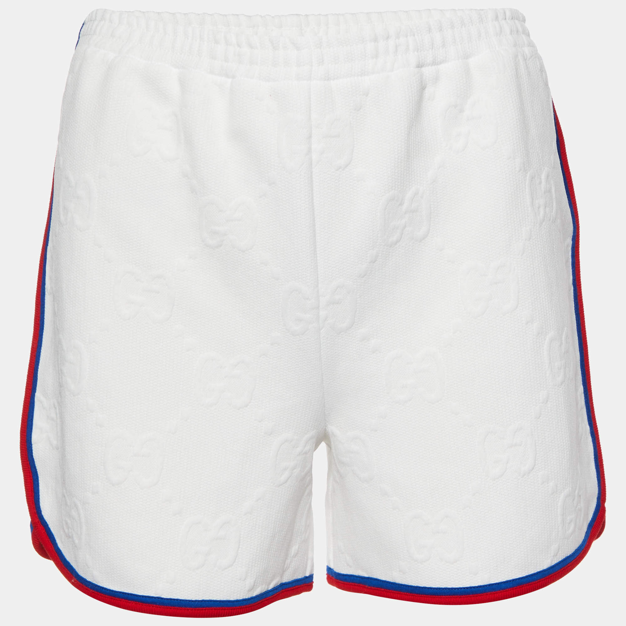Pre Owned Gucci White GG Embossed Jersey Shorts 12 Yrs
