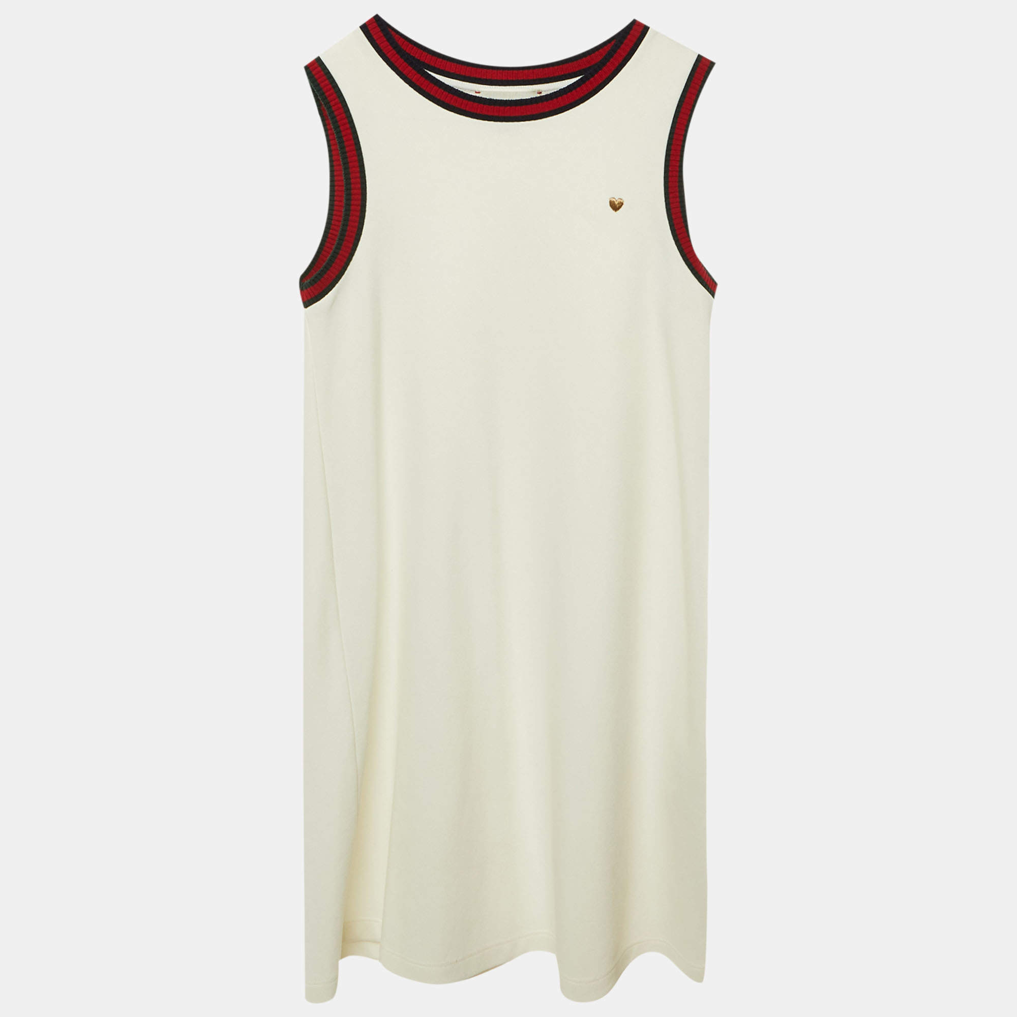 Pre Owned Gucci Kids White Jersey Sleeveless Dress Size 12 Yrs