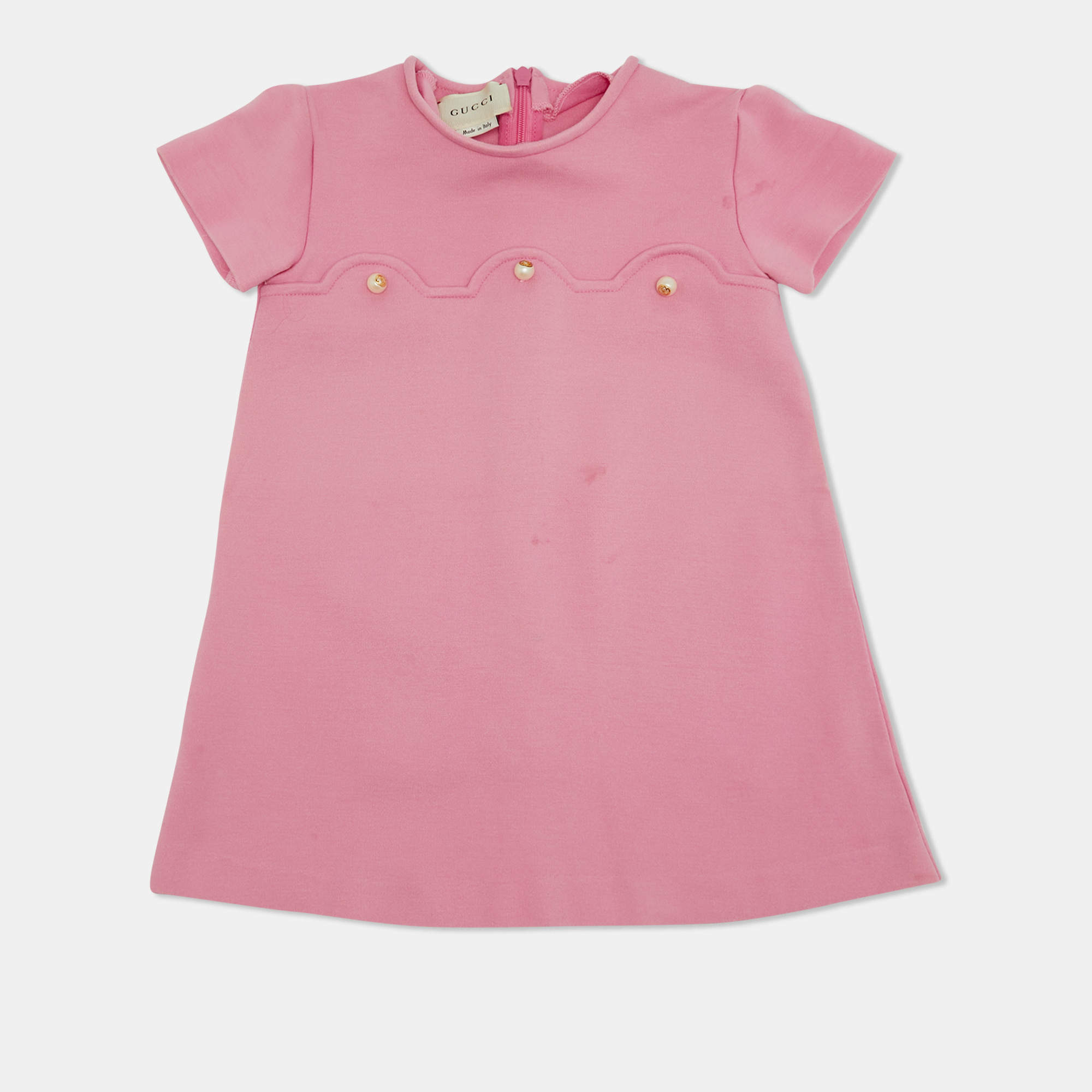 مملوكة مسبقًا Gucci Kids Pink Jersey A-Line Dress 24 M